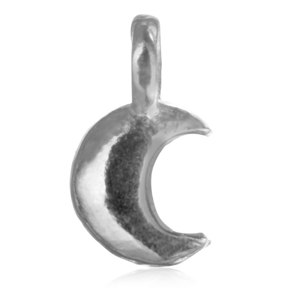 Sterling Silver Tiny Moon Pendant Charm