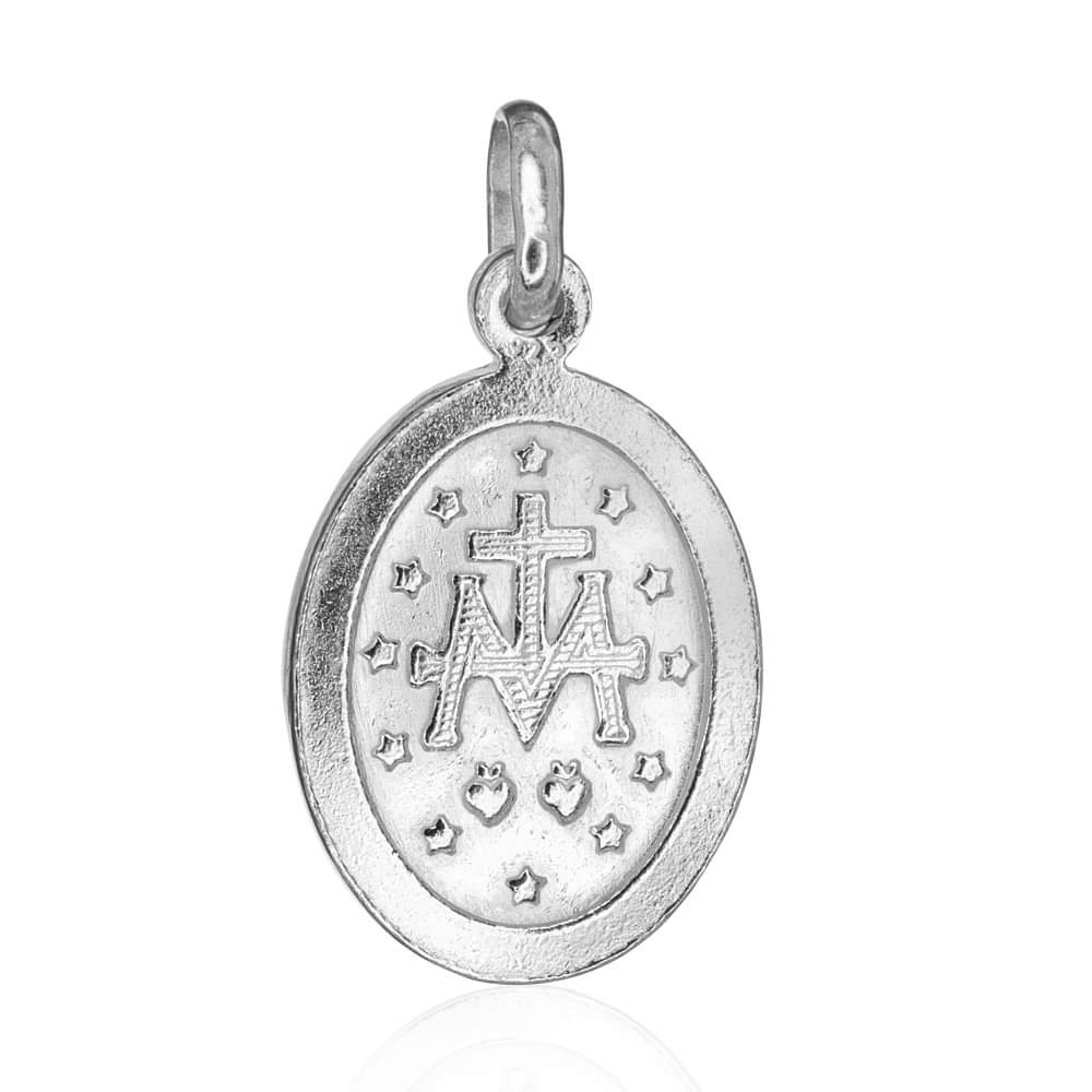 Sterling Silver Religious Catholic Miraculous Virgin Mary Pendant Charm