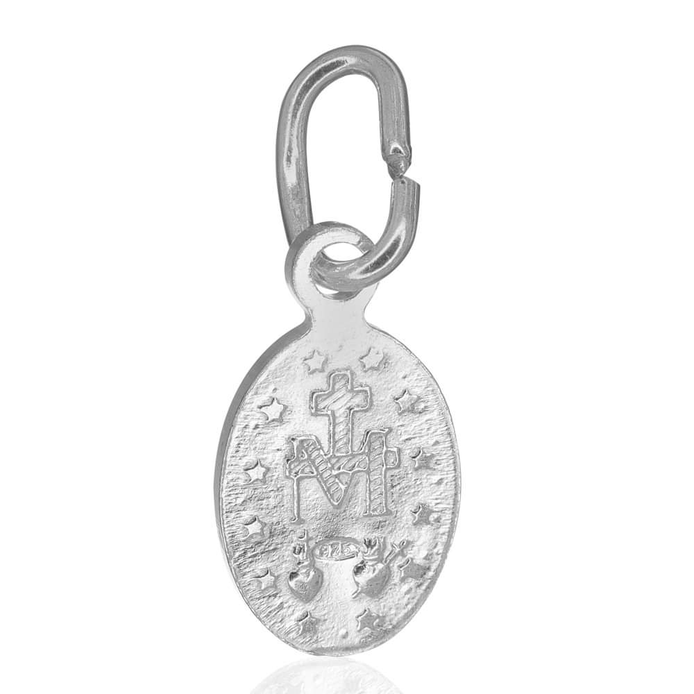 Sterling Silver Religious Catholic Miraculous Virgin Mary Pendant Charm