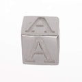 925 Sterling Silver Alphabet Cube Pendant Charm