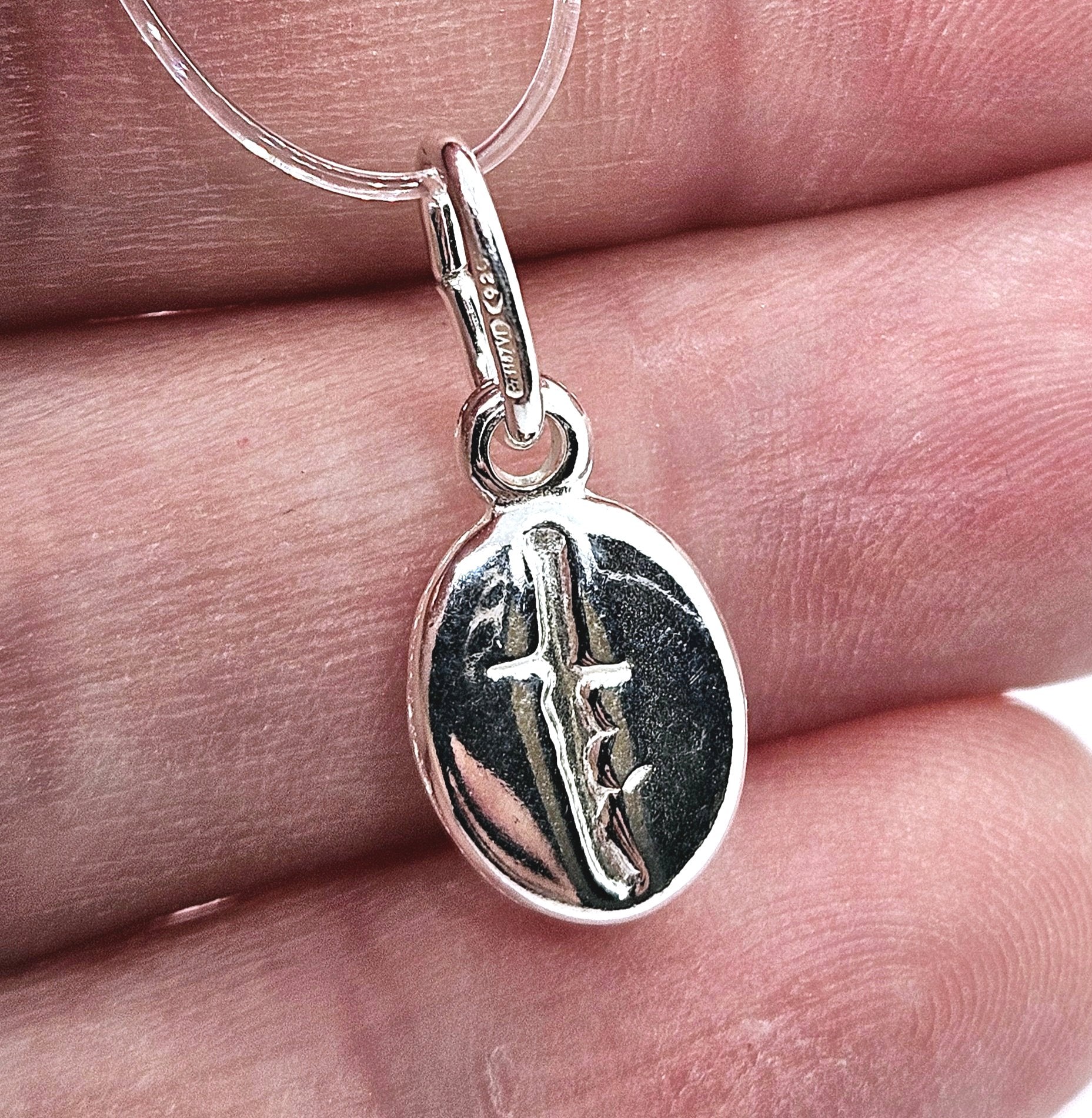 Sterling Silver Coffee Bean Pendant Charm