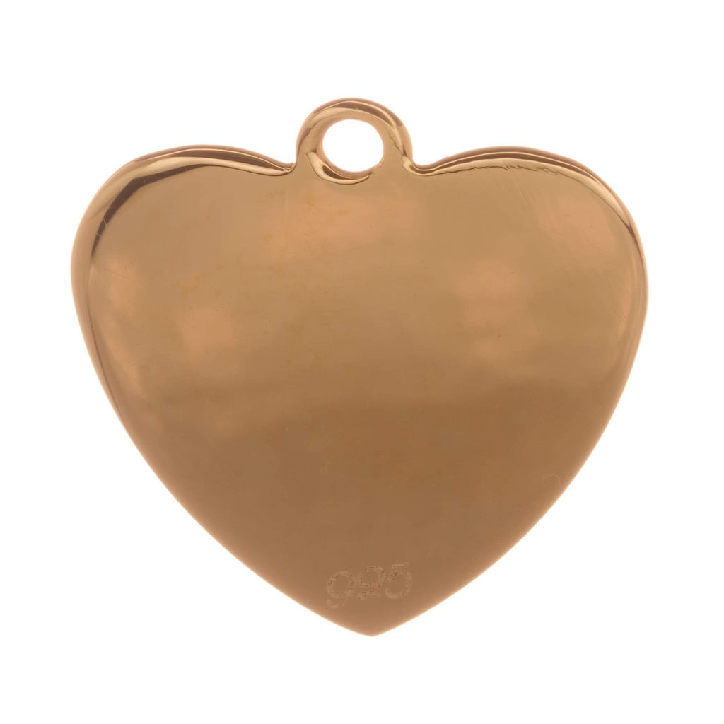 Sterling Silver Gold Plated Personalised Medium Heart Pendant Charm