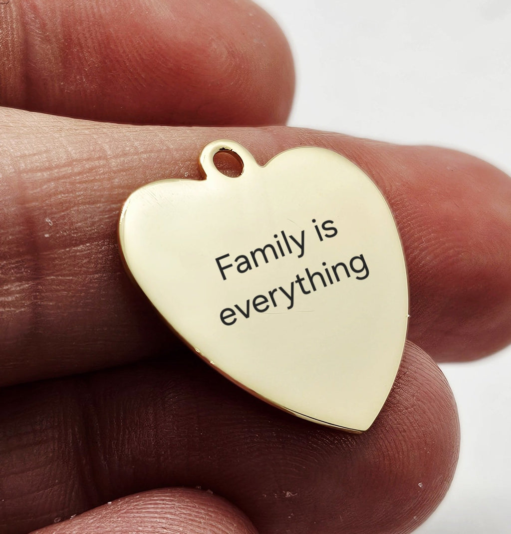 Sterling Silver Gold Plated Personalised Medium Heart Pendant Charm