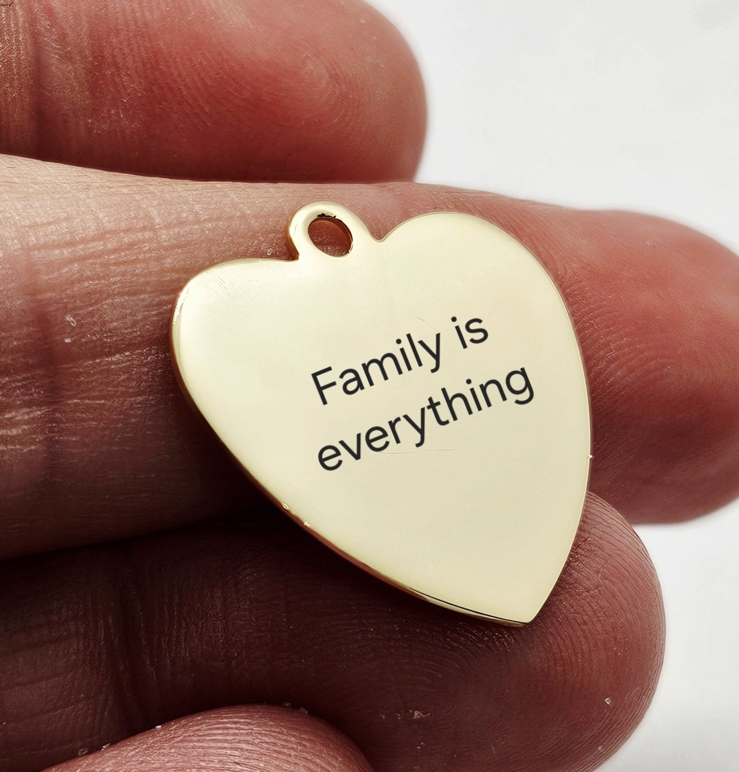 Sterling Silver Gold Plated Personalised Medium Heart Pendant Charm