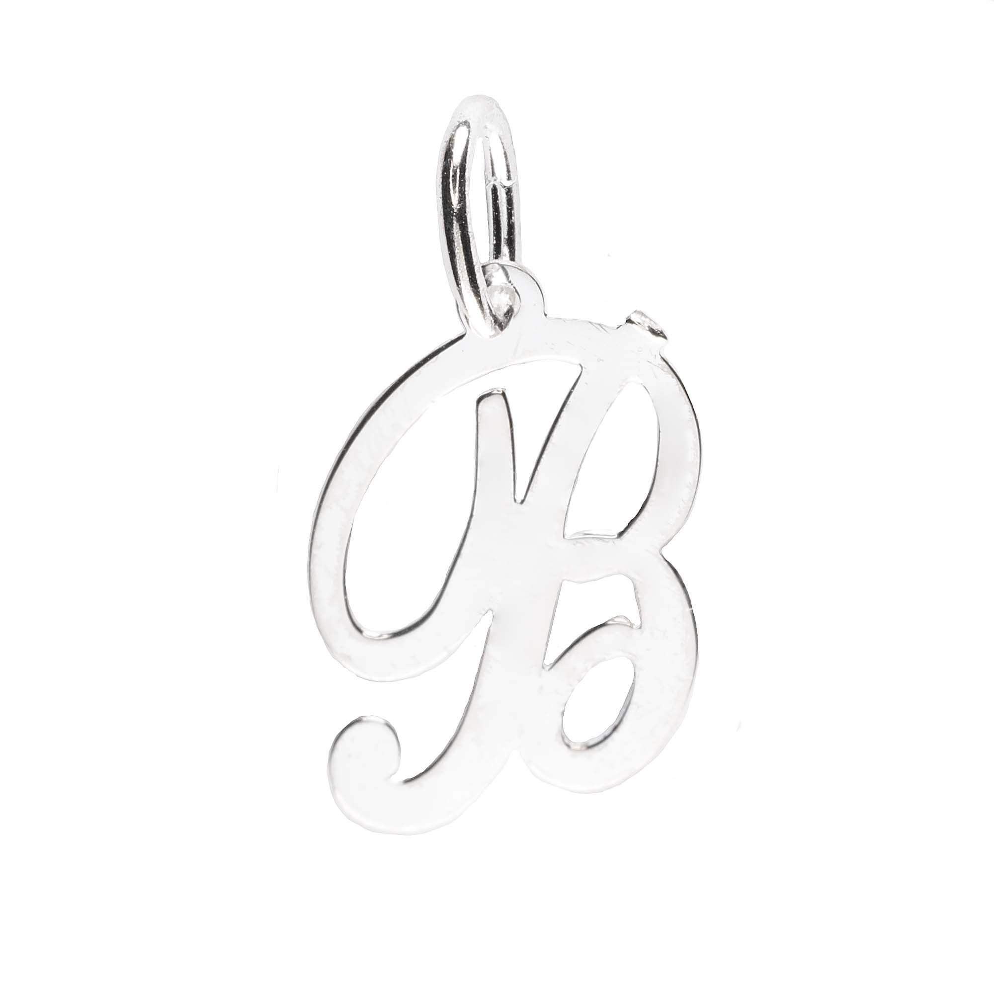 925 Sterling Silver Alphabet Initial Letter Large Script Pendant Charm