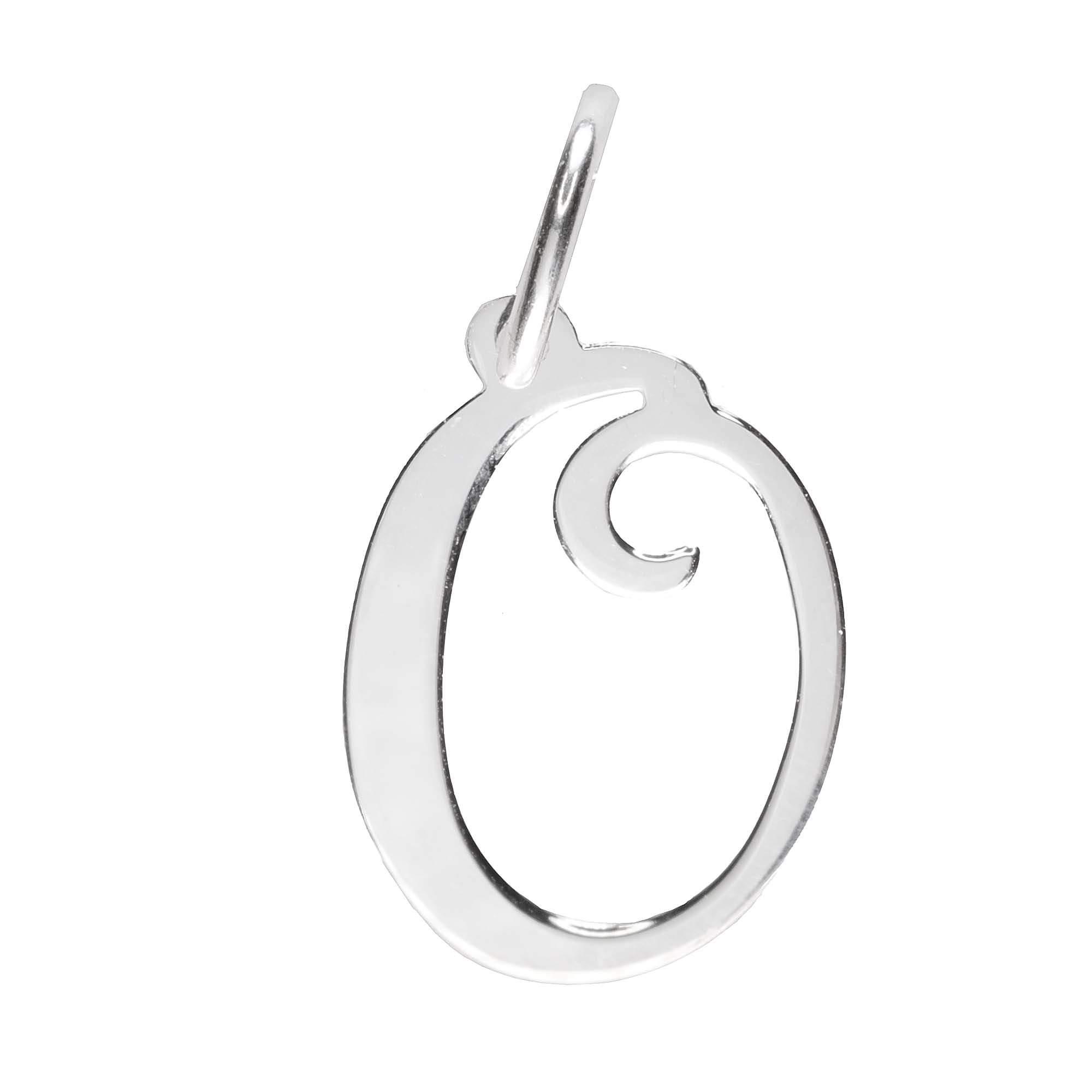 925 Sterling Silver Alphabet Initial Letter Large Script Pendant Charm