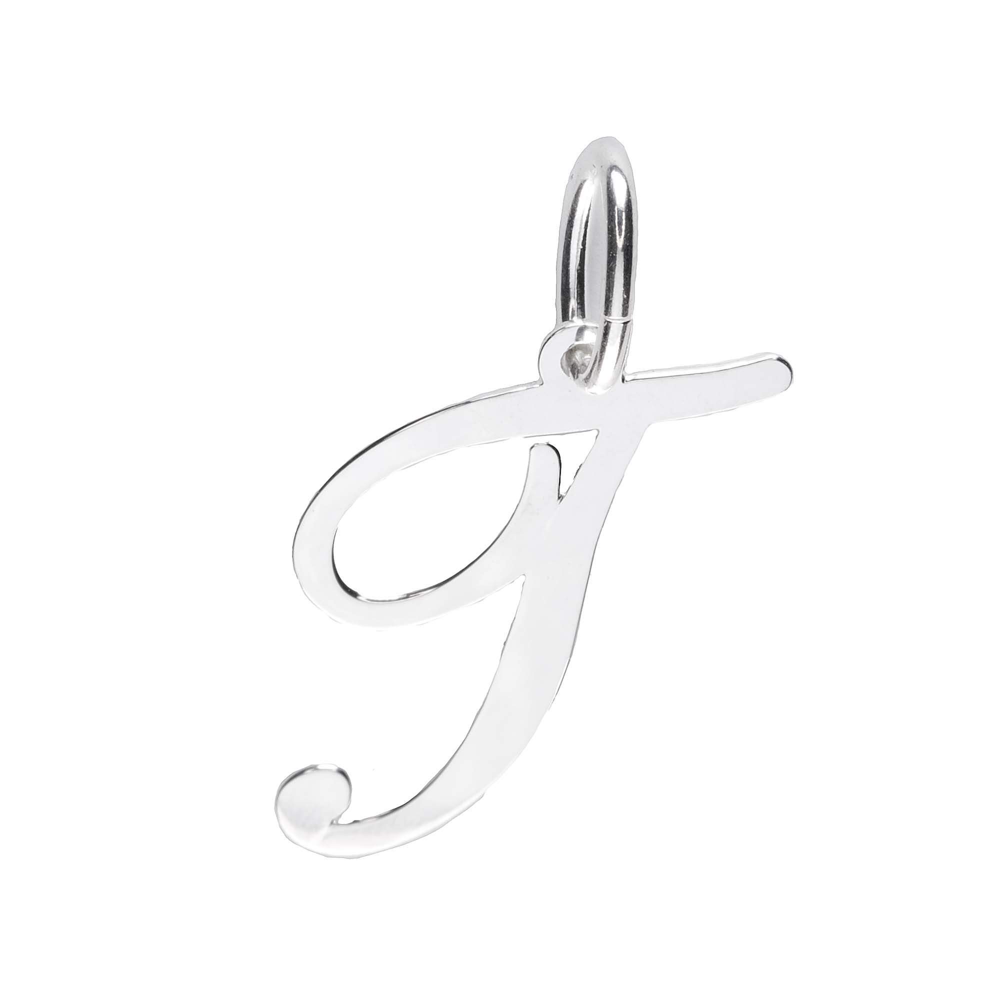 925 Sterling Silver Alphabet Initial Letter Large Script Pendant Charm