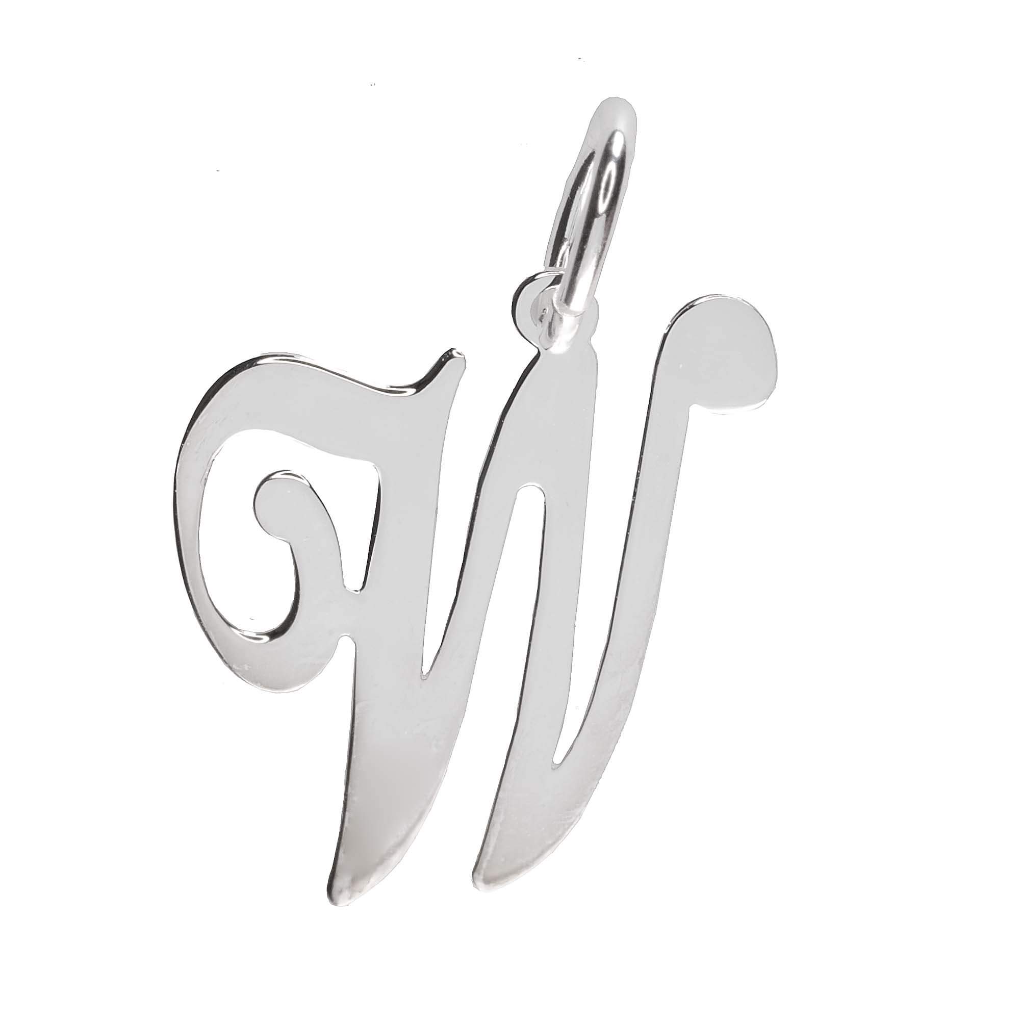 925 Sterling Silver Alphabet Initial Letter Large Script Pendant Charm