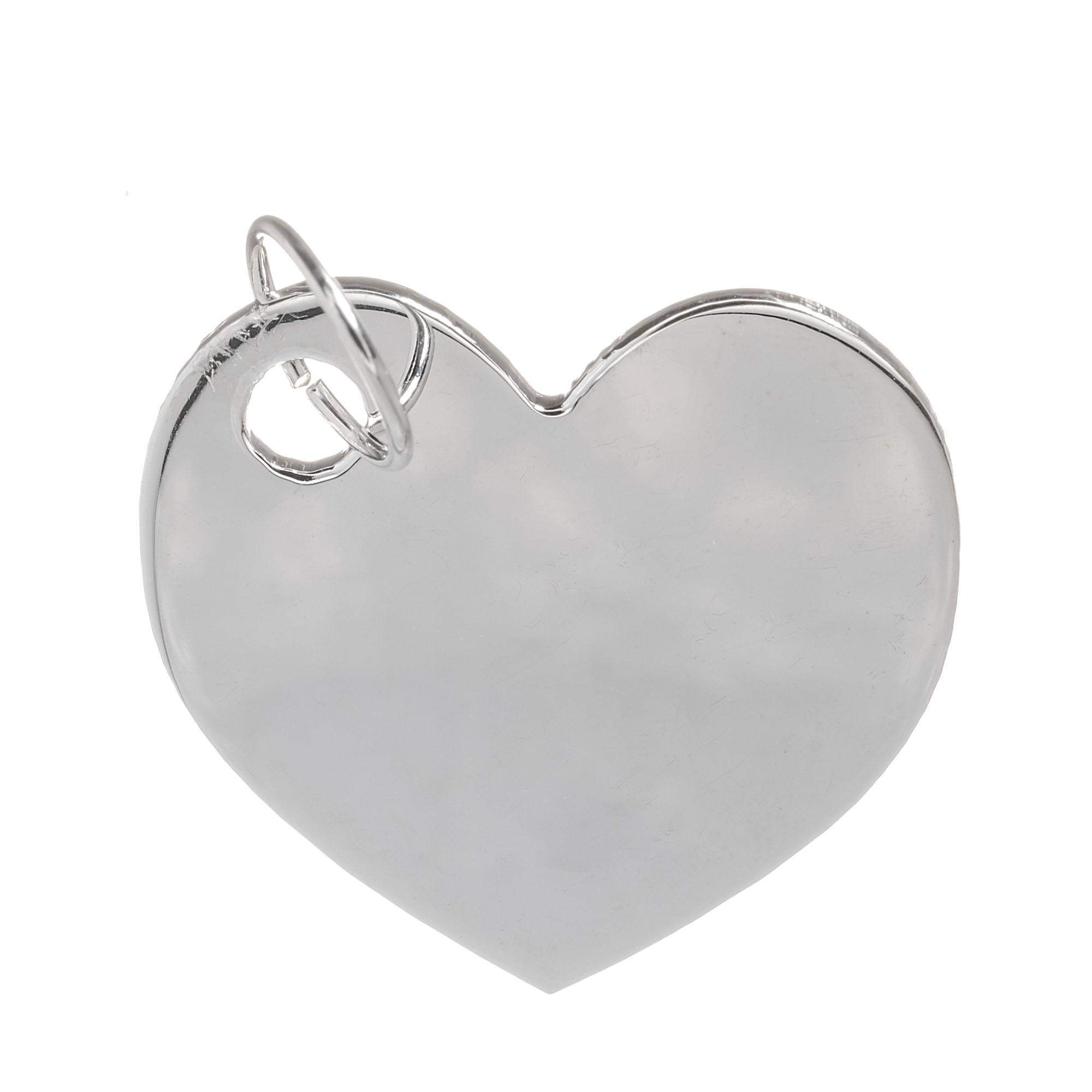 Sterling Silver Personalised Medium Heart Pendant Charm