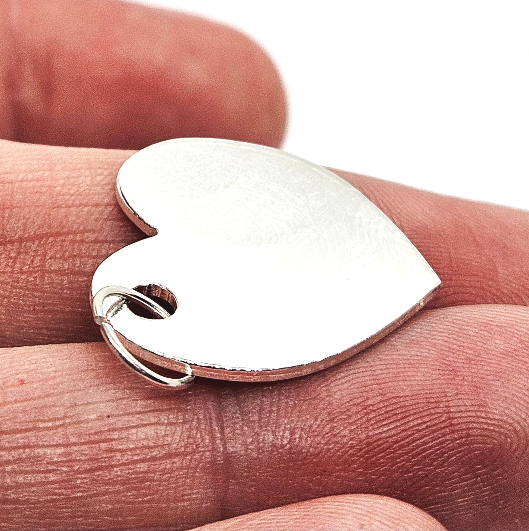 Sterling Silver Personalised Medium Heart Pendant Charm