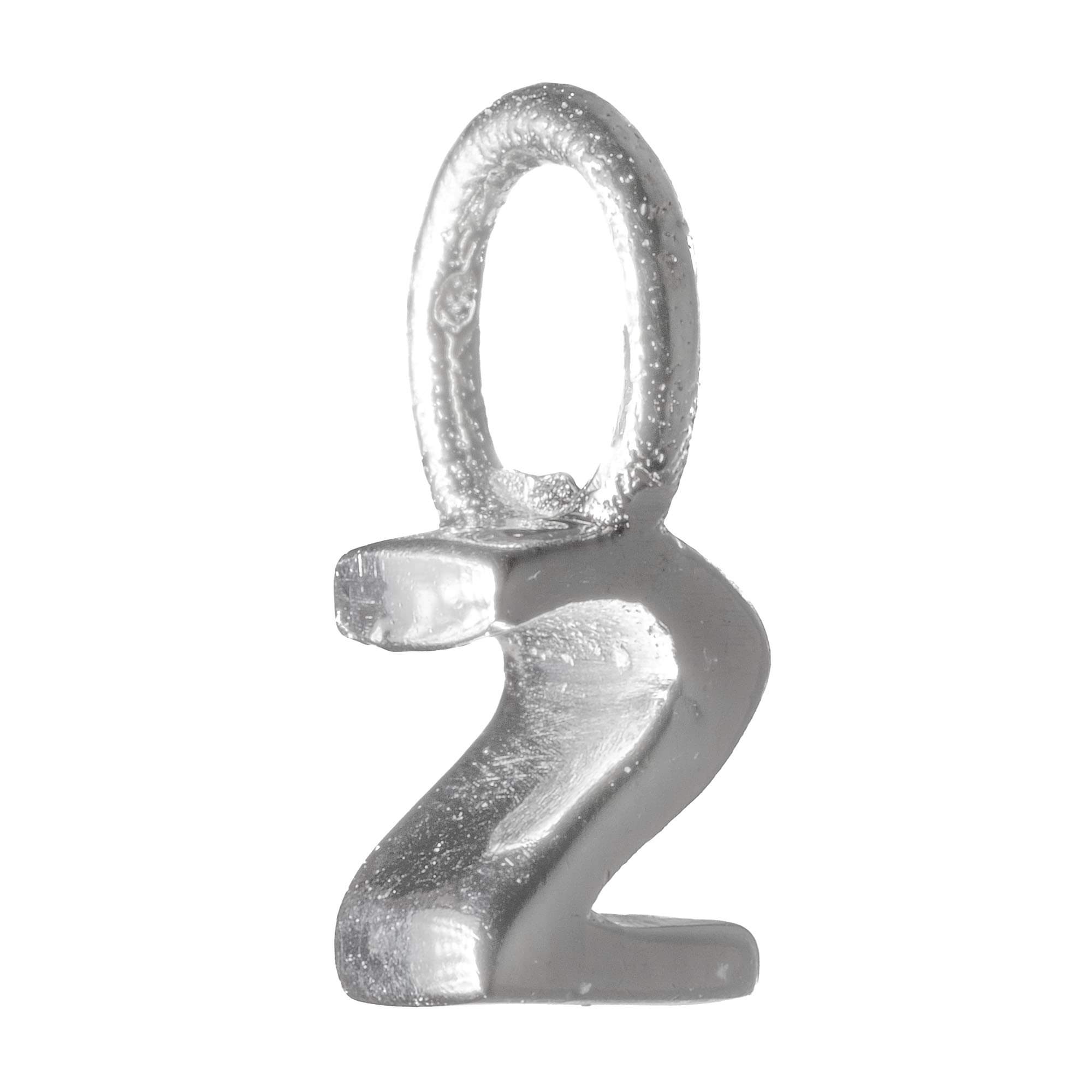 925 Sterling Silver Number Digit Pendant Charm