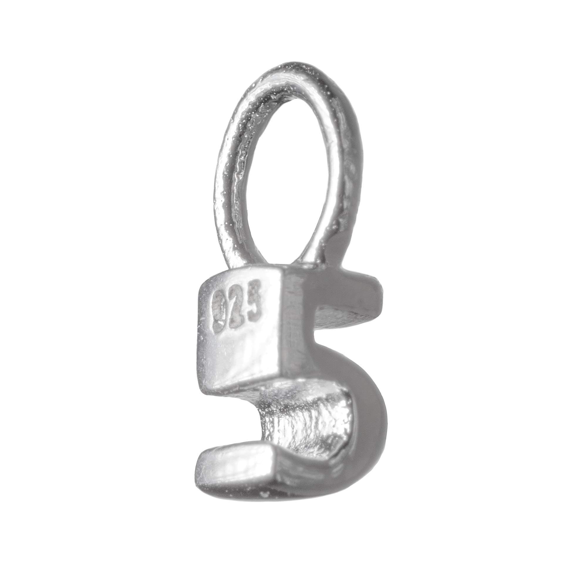 925 Sterling Silver Number Digit Pendant Charm