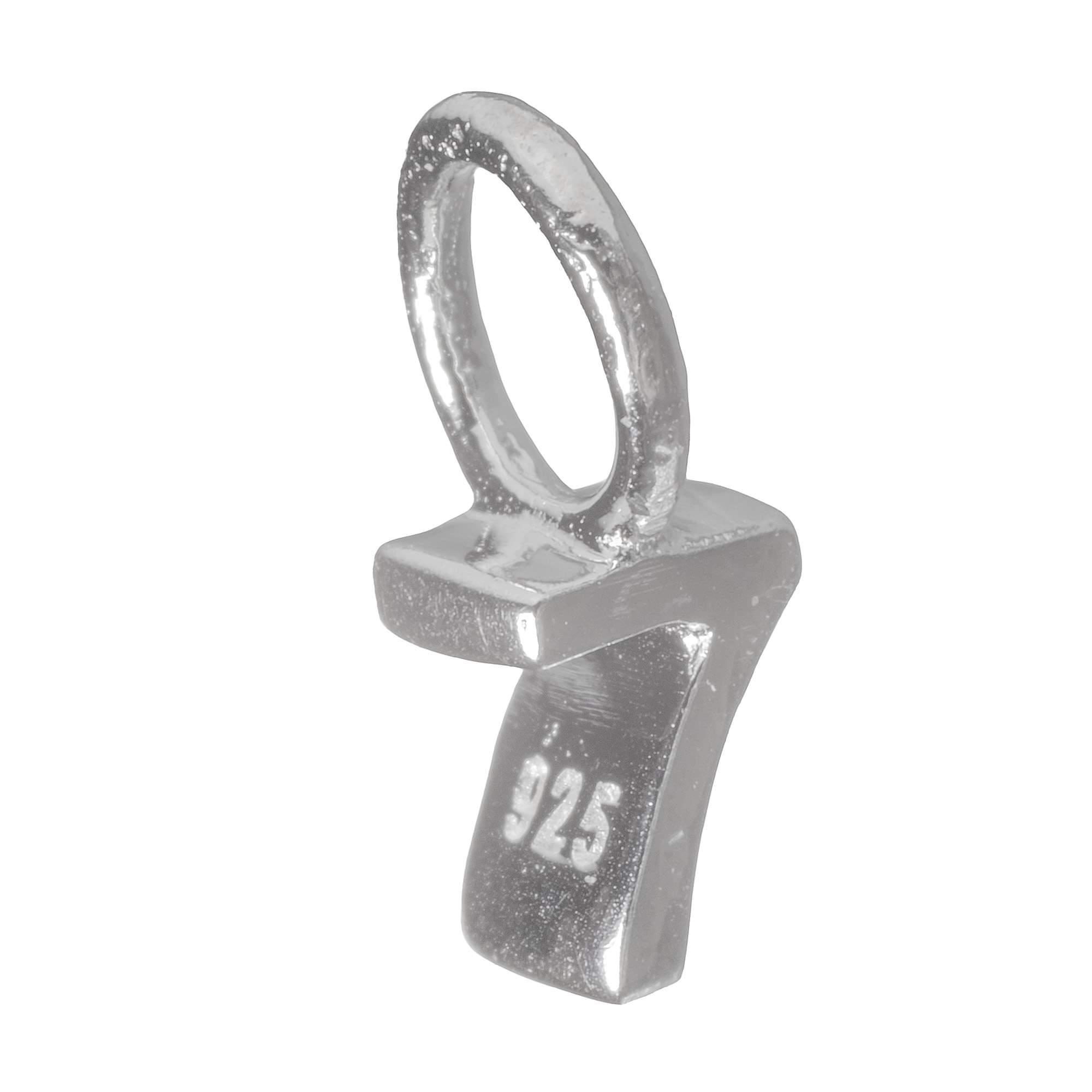 925 Sterling Silver Number Digit Pendant Charm