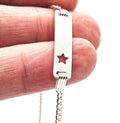 Sterling Silver Baby Personalised ID Star Curb Bracelet - 2mm