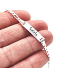 Sterling Silver Ladies Personalised ID Figaro Bracelet - 3mm