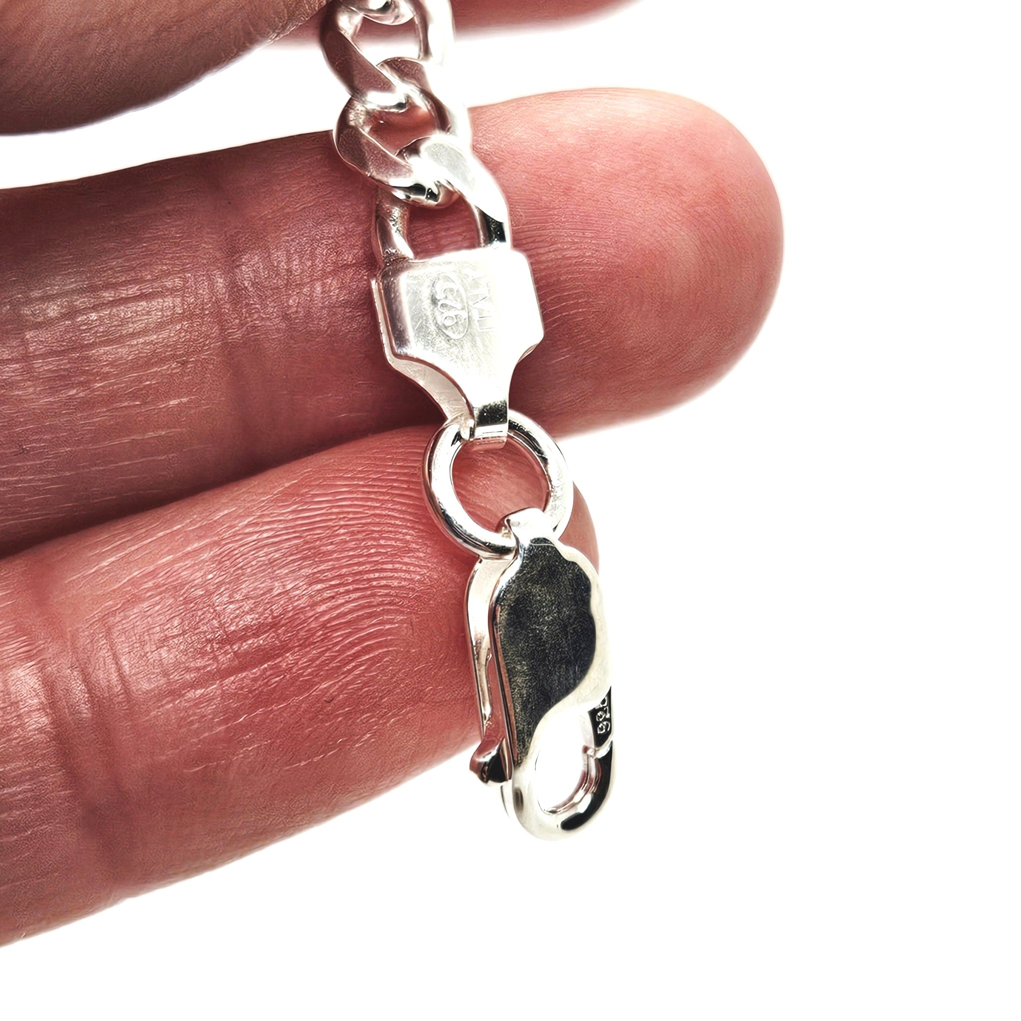 Sterling Silver Unisex Personalised ID Curb Bracelet - 6mm
