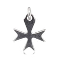 Sterling Silver Religious Maltese Cross Pendant Charm