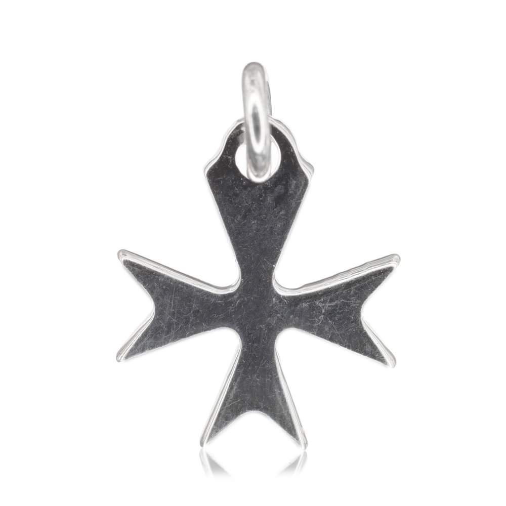 Sterling Silver Religious Maltese Cross Pendant Charm