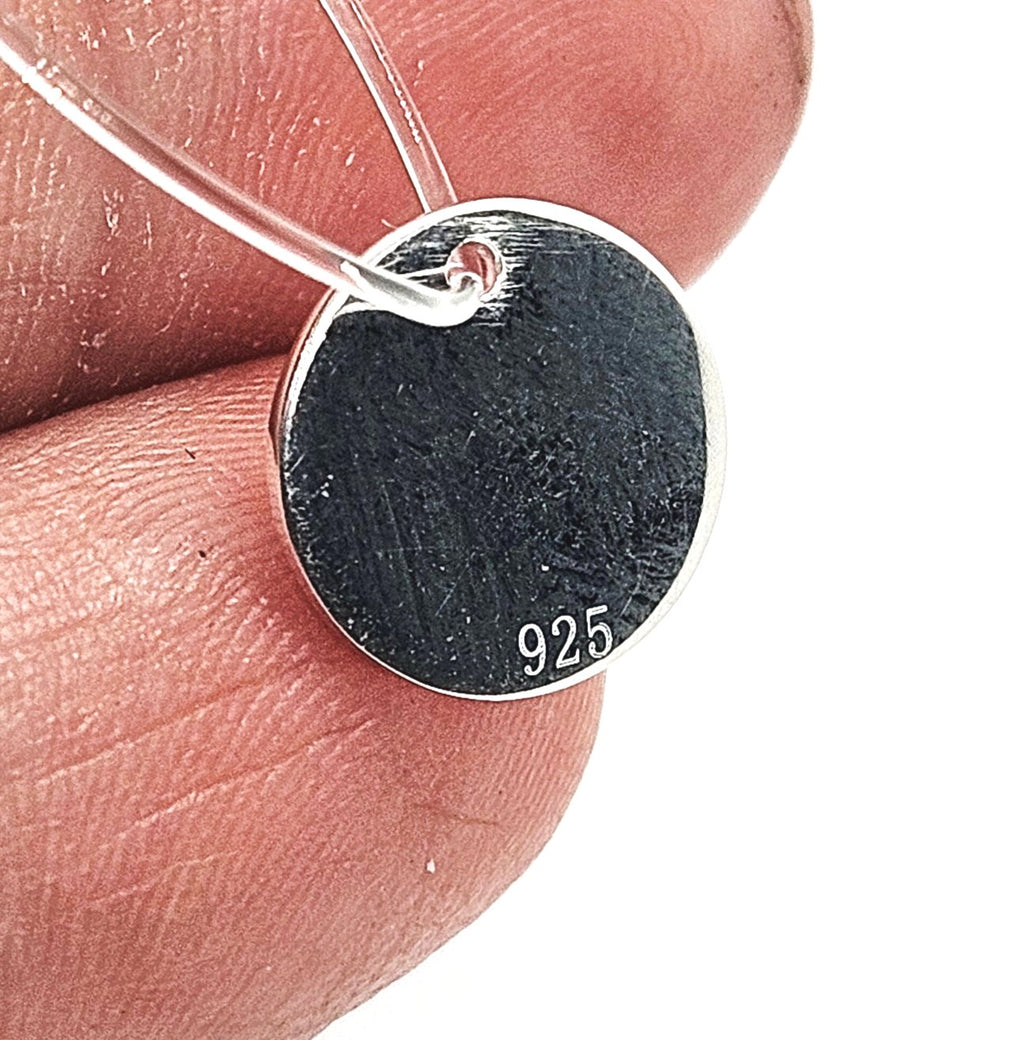 Sterling Silver Personalised Small Round Tag Pendant Charm