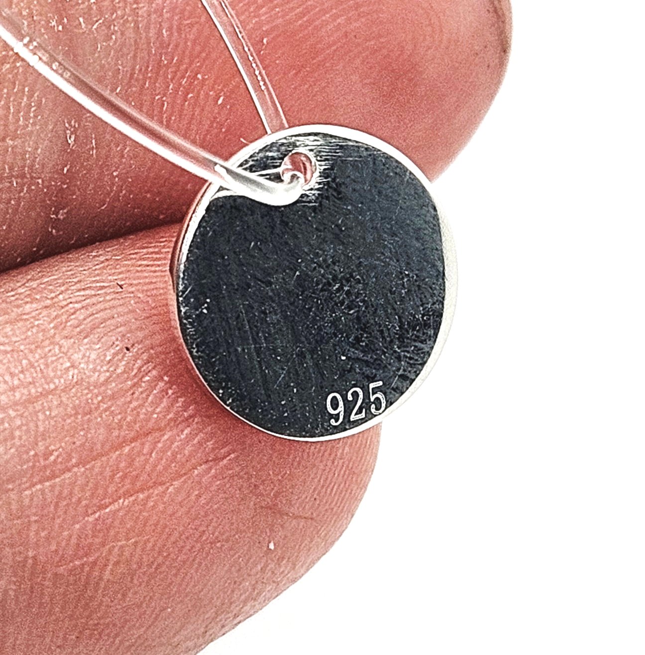 Sterling Silver Personalised Small Round Tag Pendant Charm