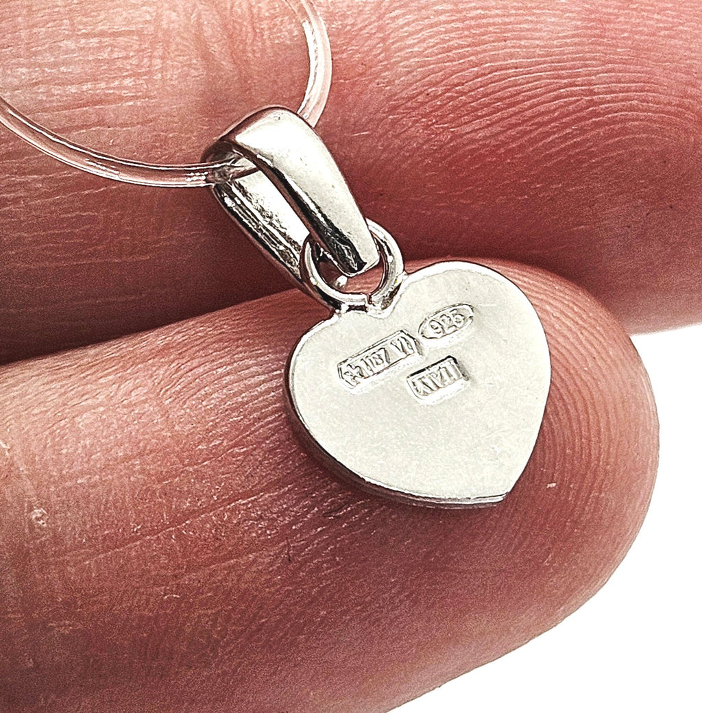 Sterling Silver Personalised Small Heart Tag Pendant Charm