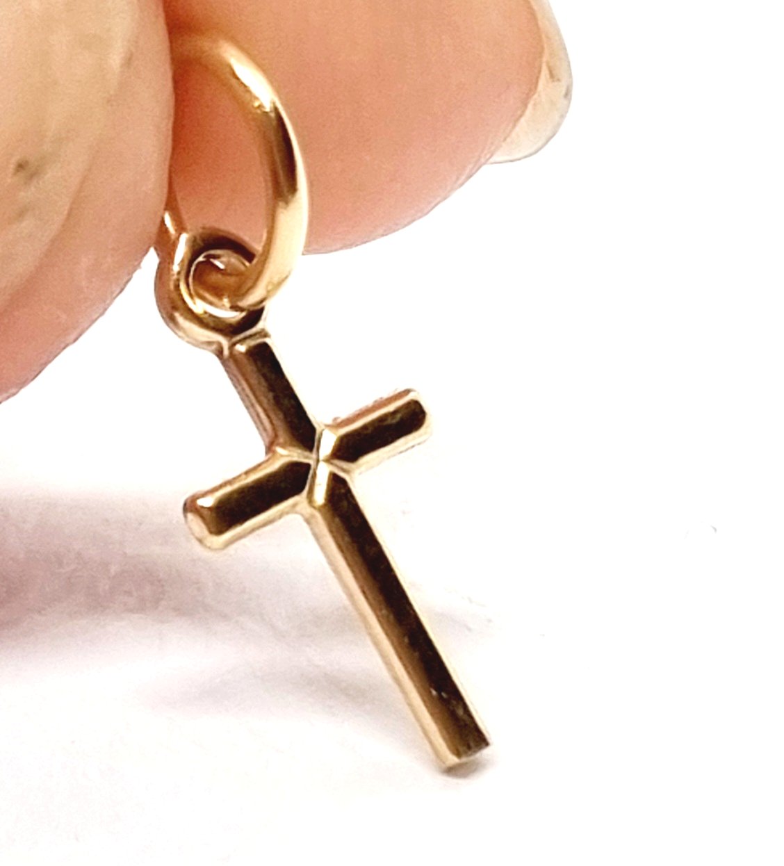 9ct Gold Small Religious Cross Charm Pendant