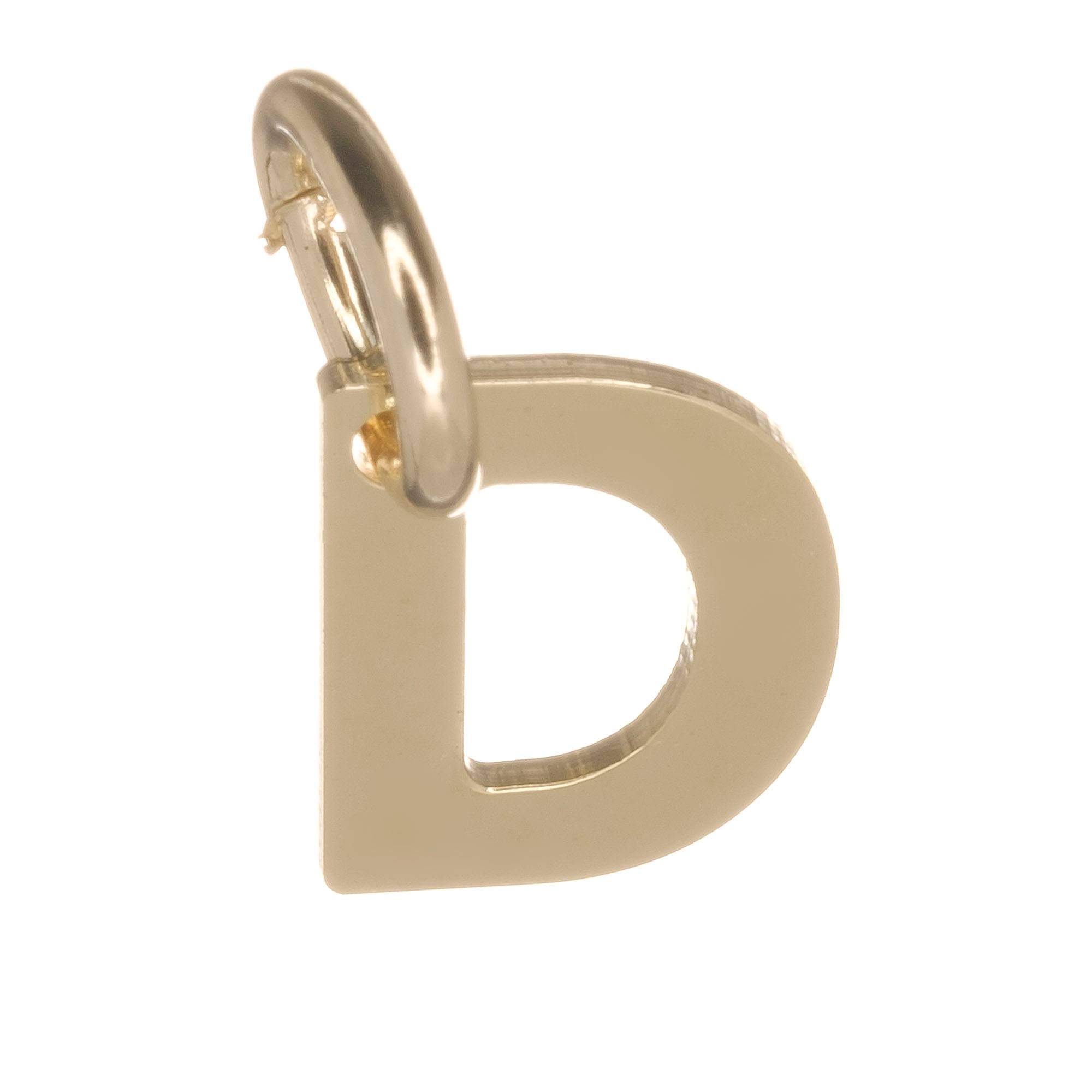 9ct Gold Alphabet Initial Charm Pendant - 14mm