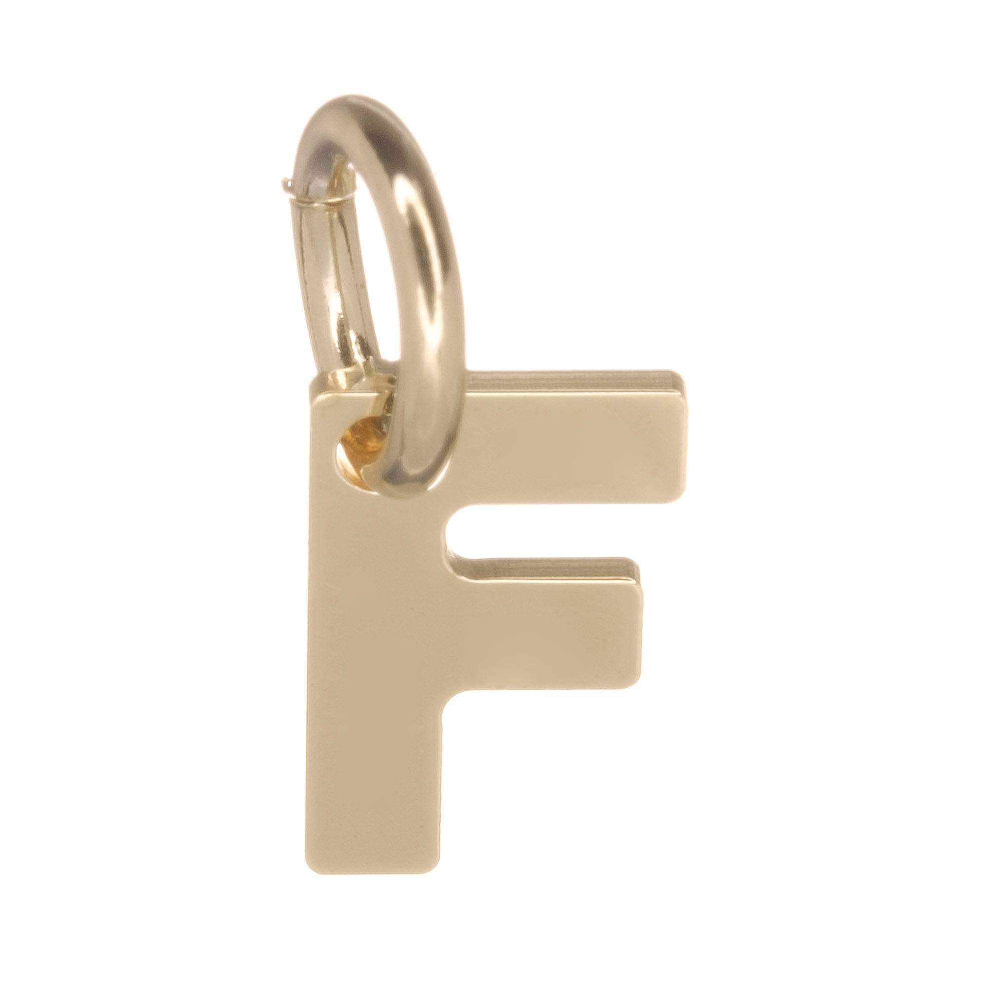 9ct Gold Alphabet Initial Charm Pendant - 14mm
