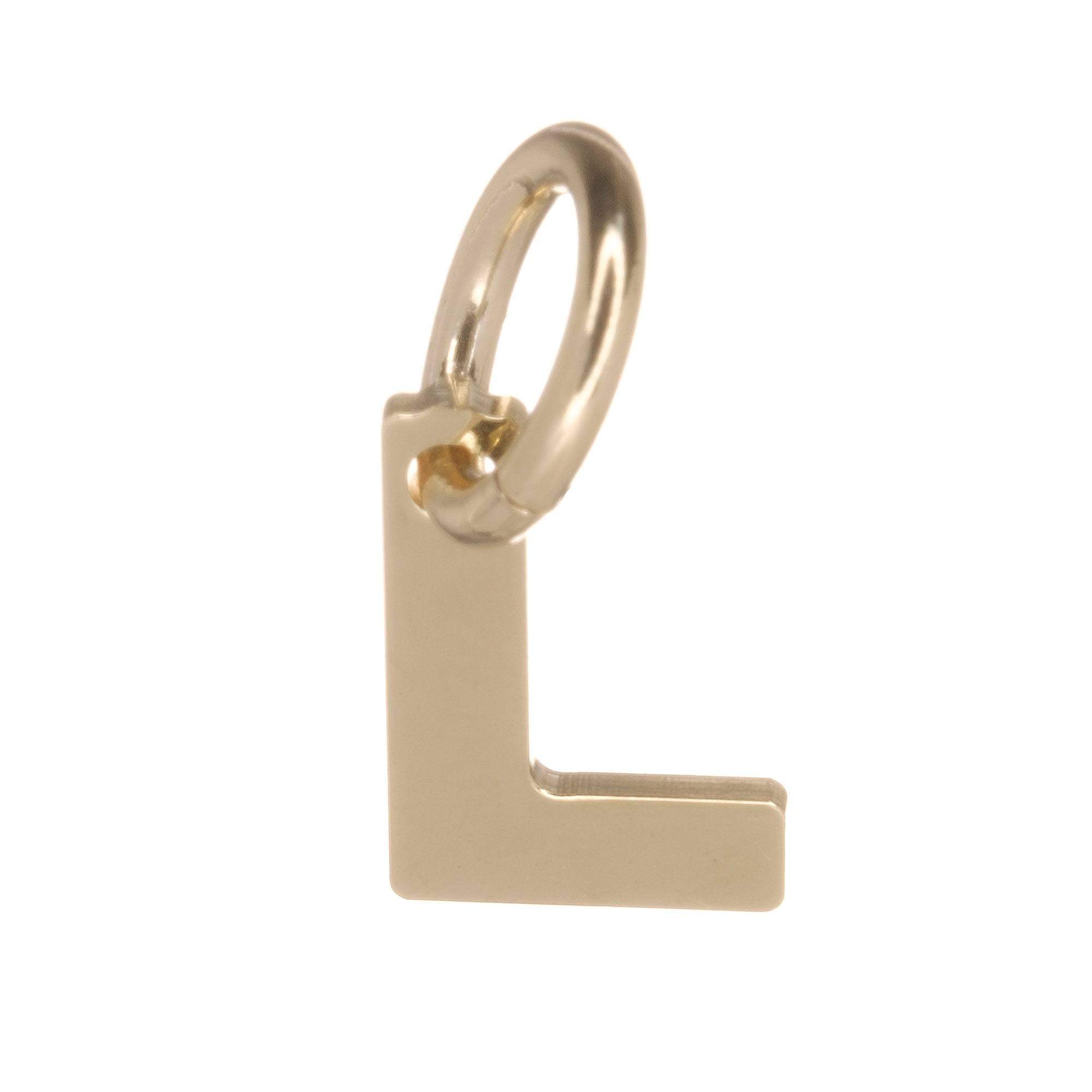 9ct Gold Alphabet Initial Charm Pendant - 14mm