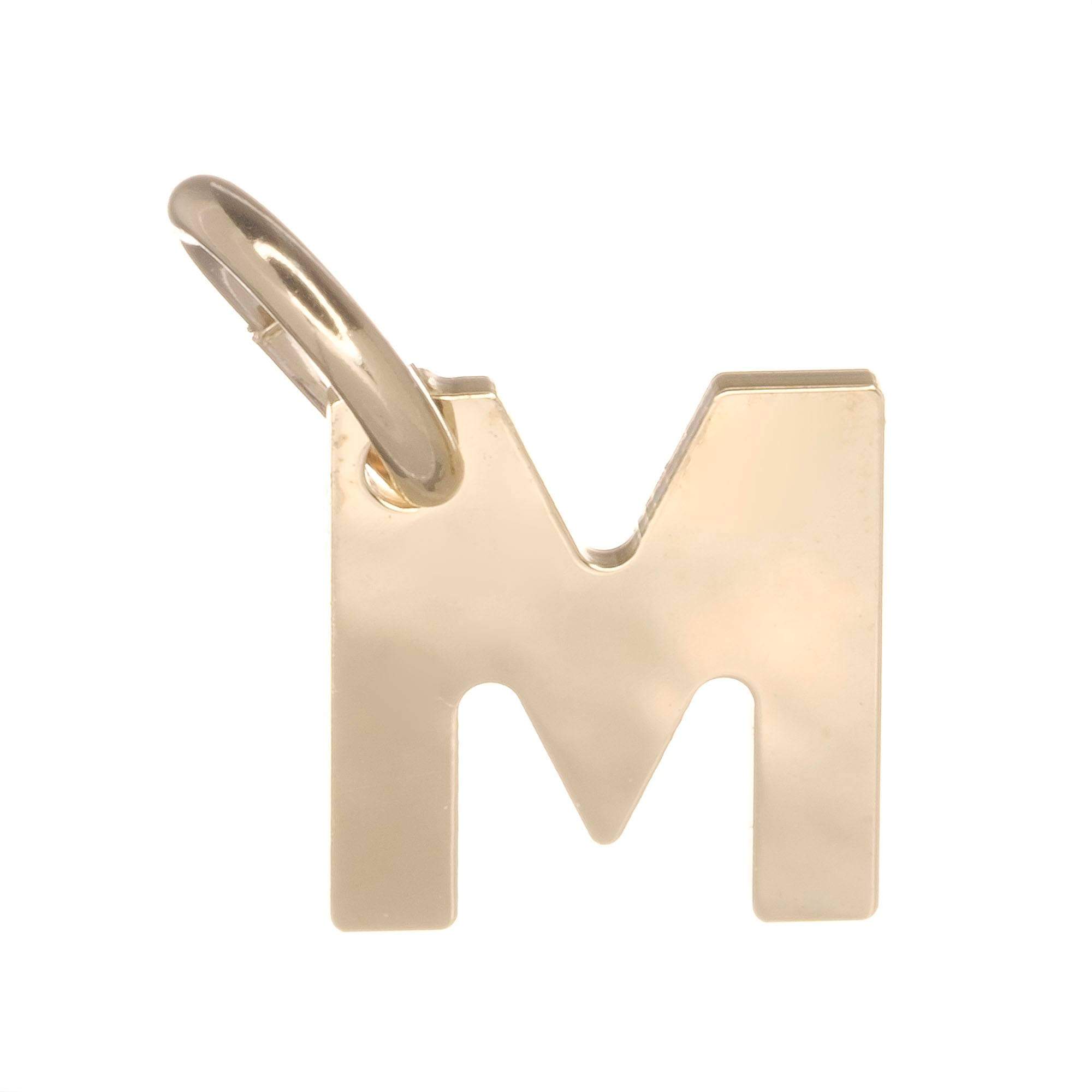 9ct Gold Alphabet Initial Charm Pendant - 14mm