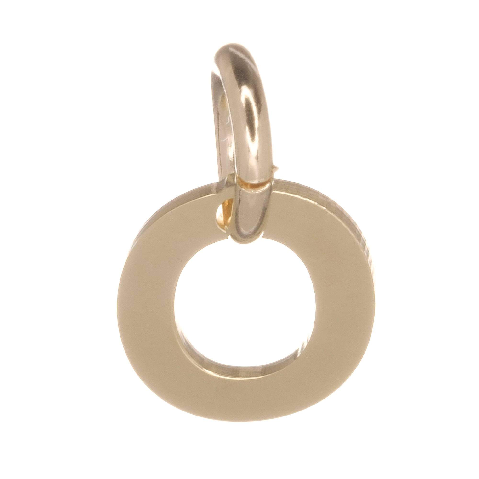 9ct Gold Alphabet Initial Charm Pendant - 14mm