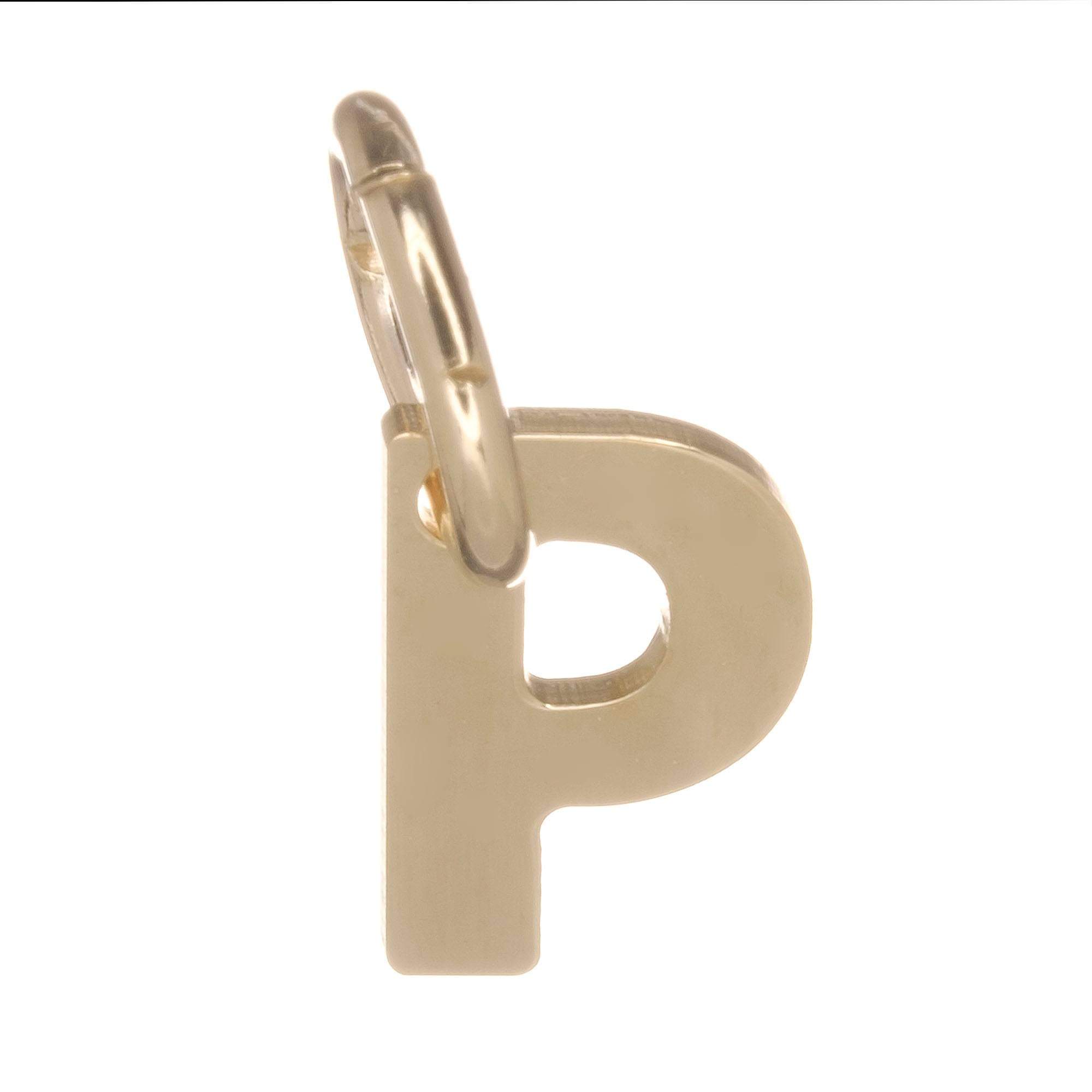 9ct Gold Alphabet Initial Charm Pendant - 14mm