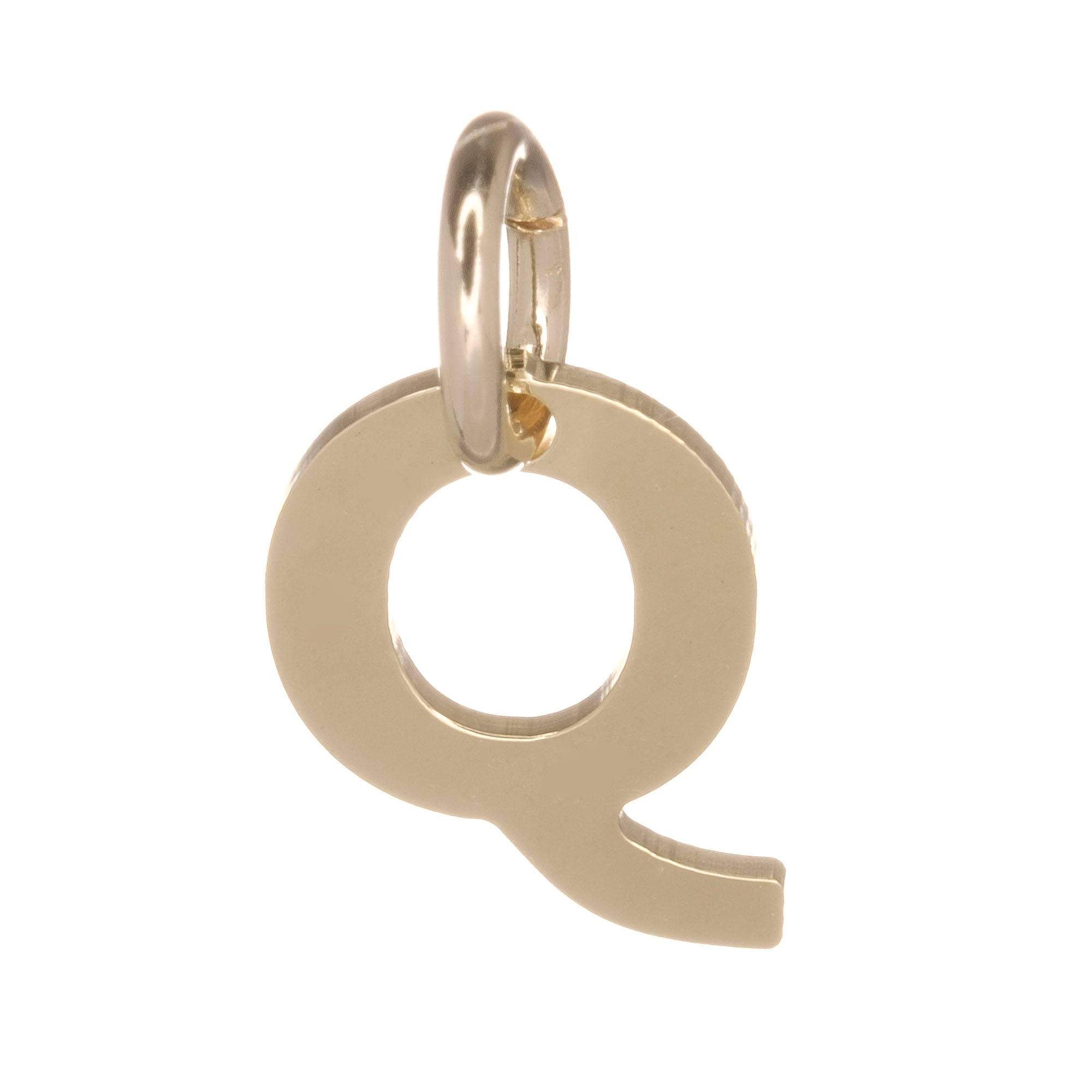 9ct Gold Alphabet Initial Charm Pendant - 14mm