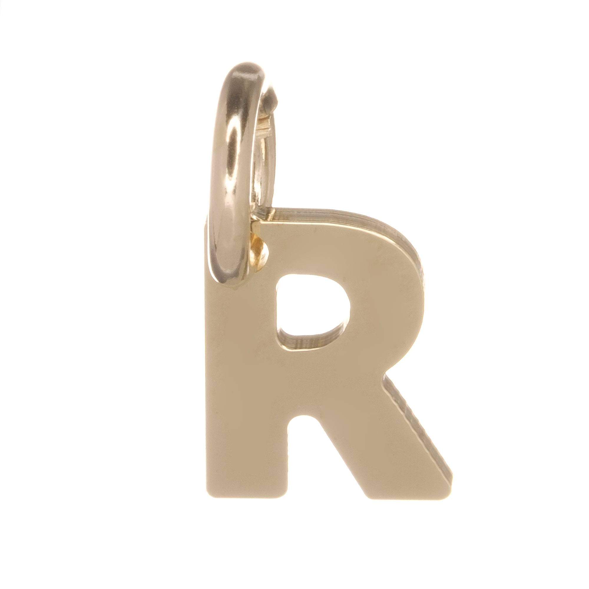 9ct Gold Alphabet Initial Charm Pendant - 14mm