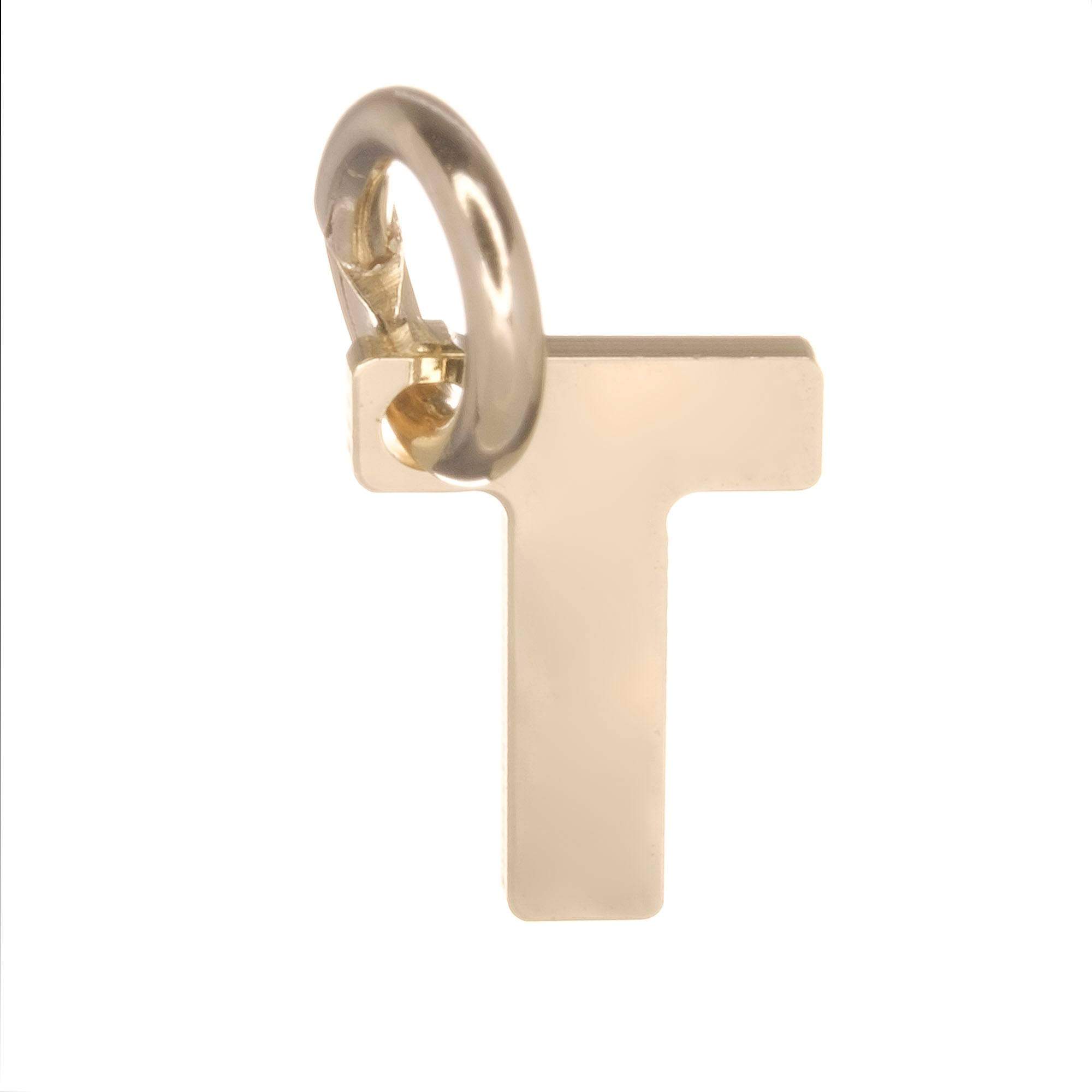 9ct Gold Alphabet Initial Charm Pendant - 14mm