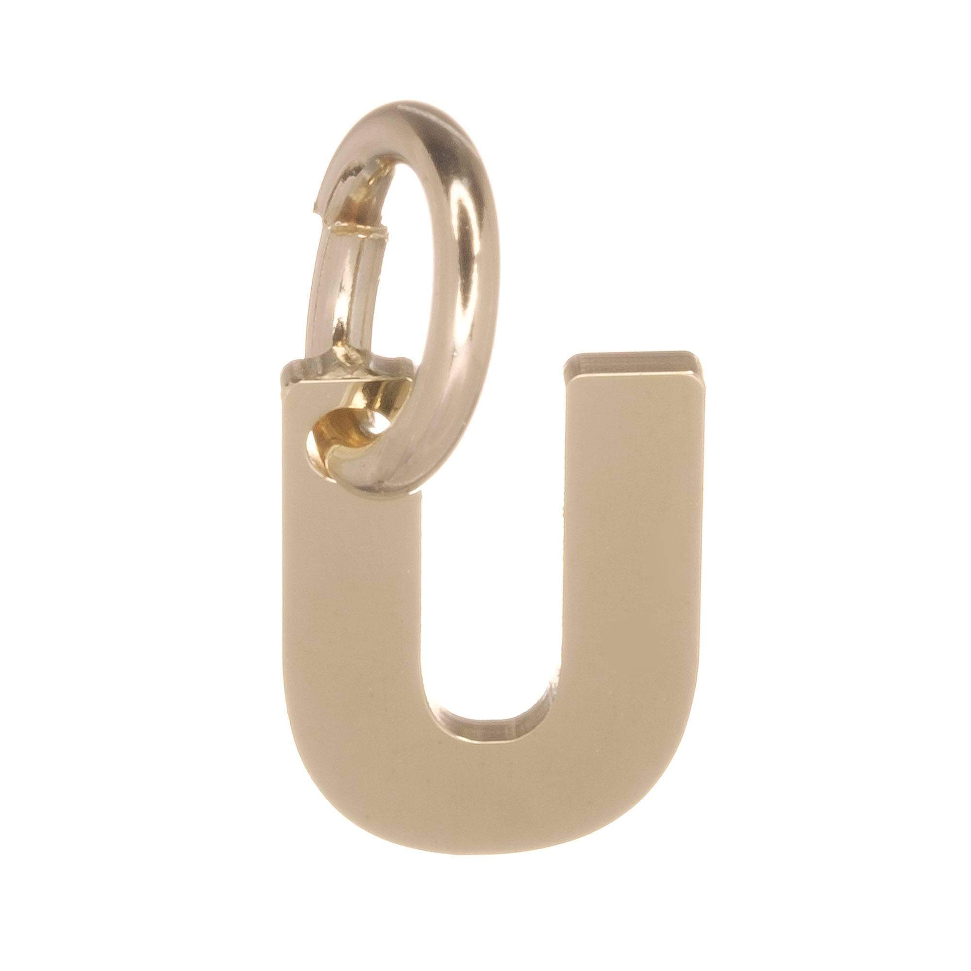 9ct Gold Alphabet Initial Charm Pendant - 14mm