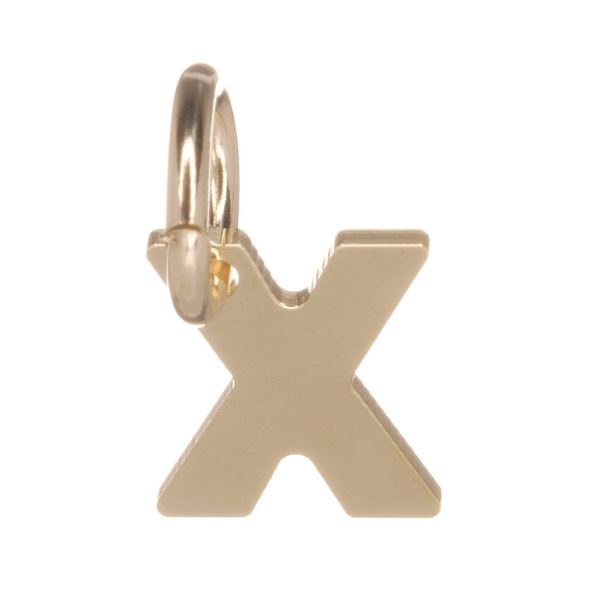 9ct Gold Alphabet Initial Charm Pendant - 14mm