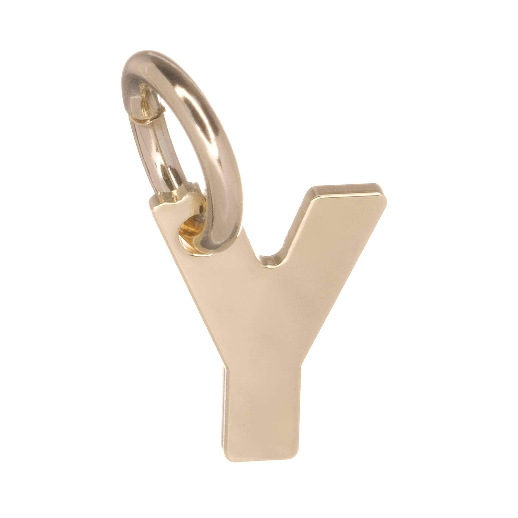 9ct Gold Alphabet Initial Charm Pendant - 14mm