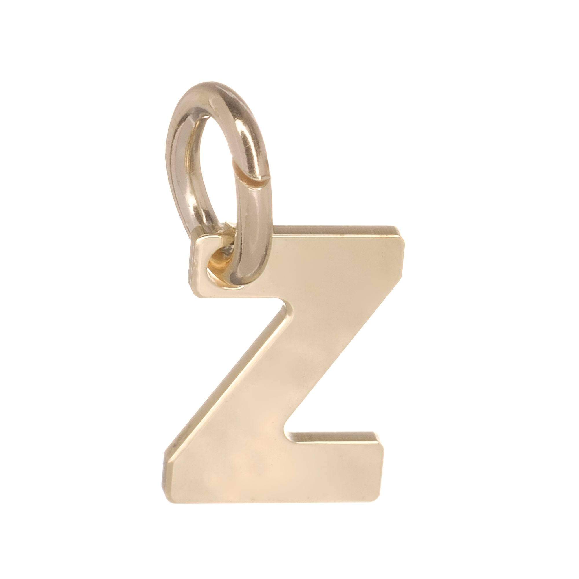 9ct Gold Alphabet Initial Charm Pendant - 14mm