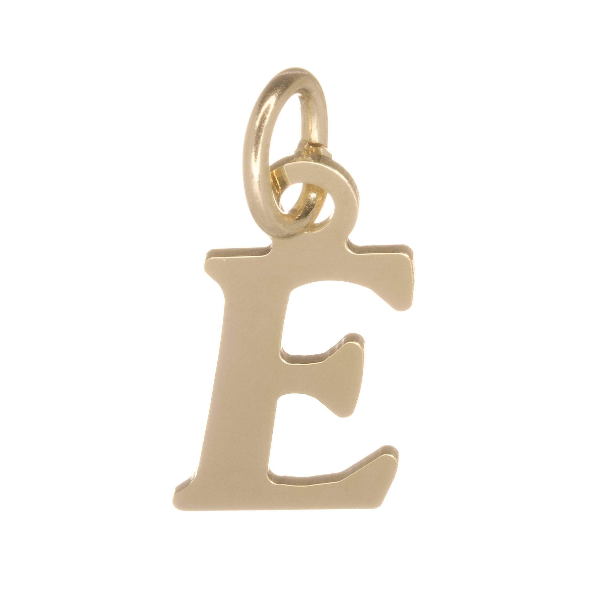 18ct Gold on 925 Sterling Silver Alphabet Initial Charm Pendant - 17mm