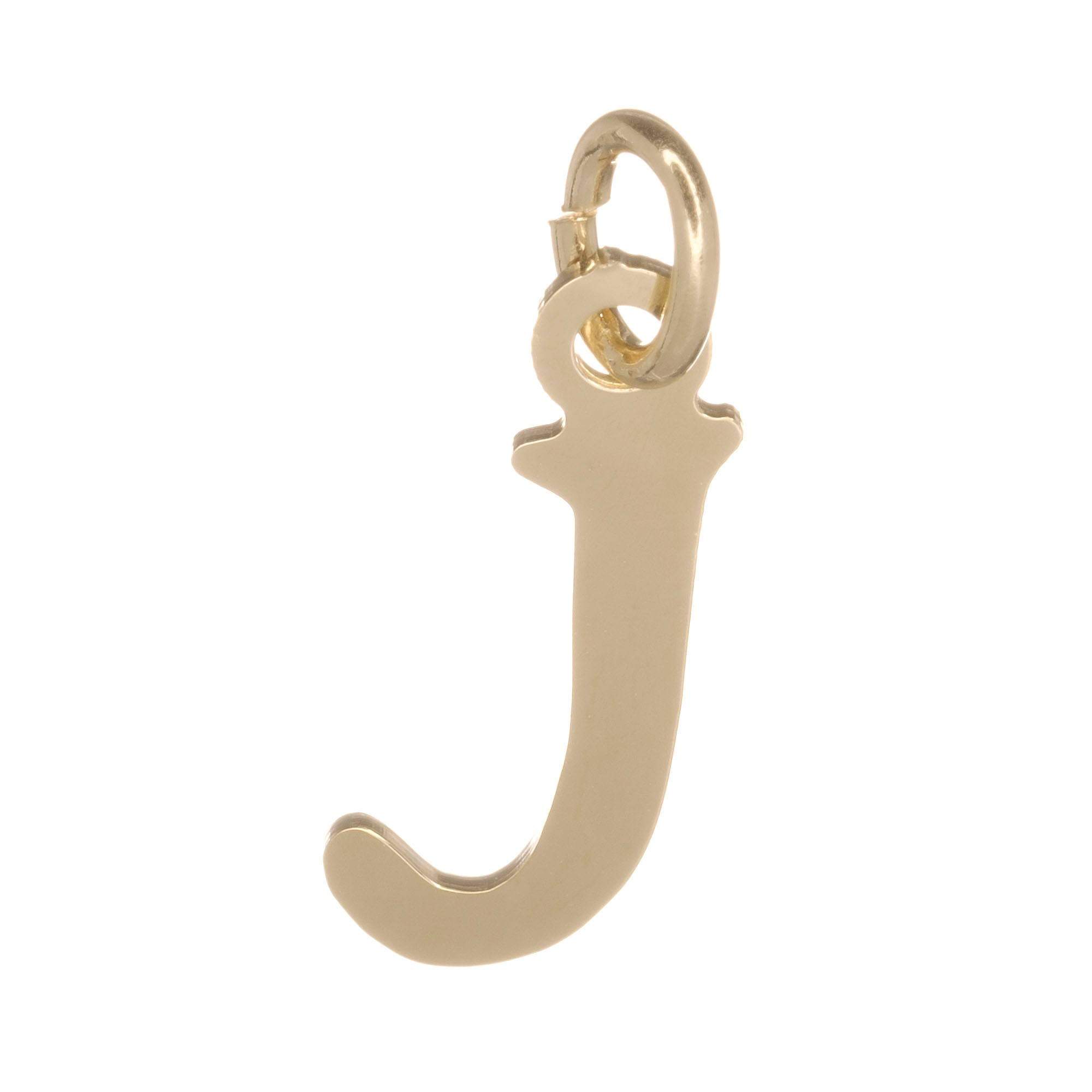 18ct Gold on 925 Sterling Silver Alphabet Initial Charm Pendant - 17mm