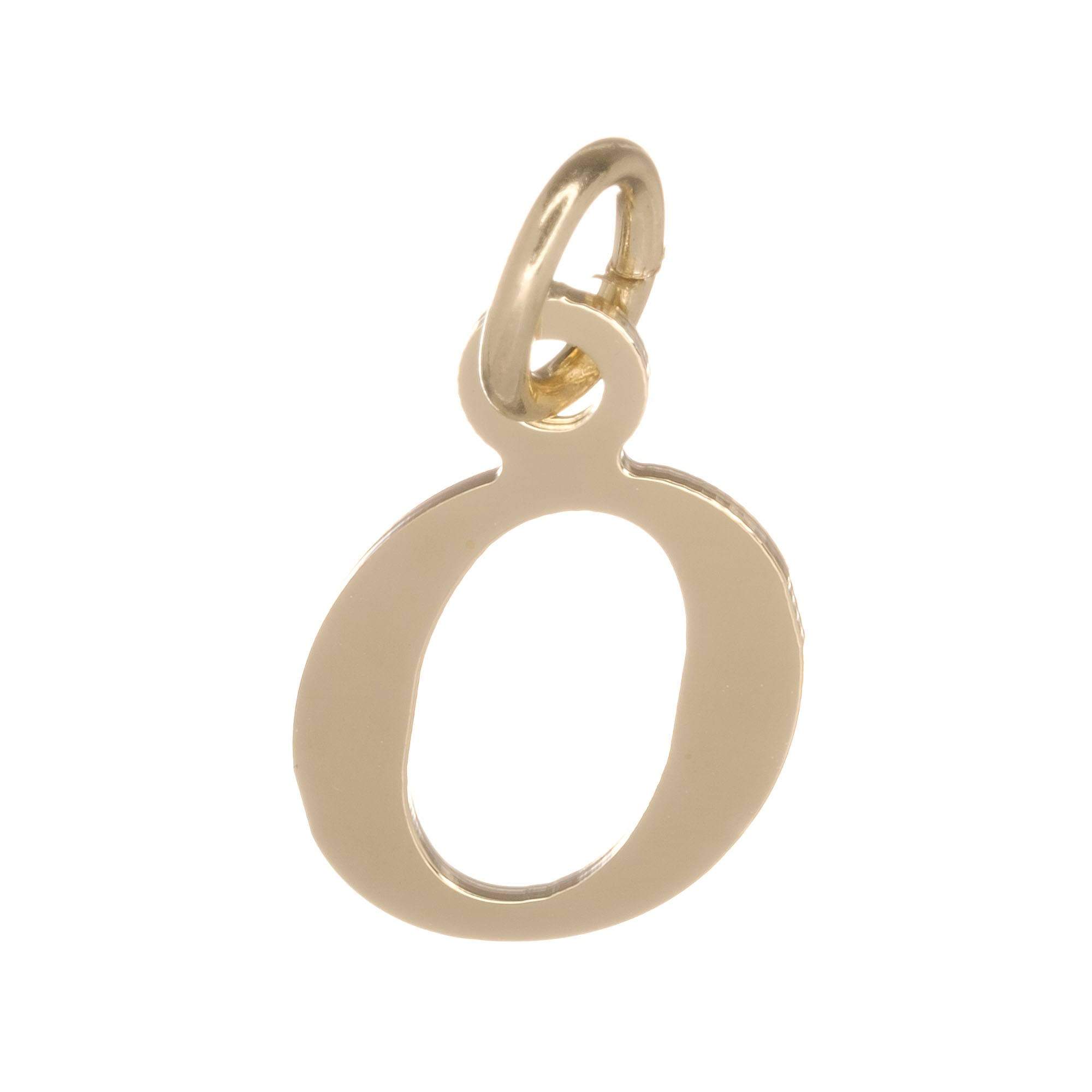 18ct Gold on 925 Sterling Silver Alphabet Initial Charm Pendant - 17mm