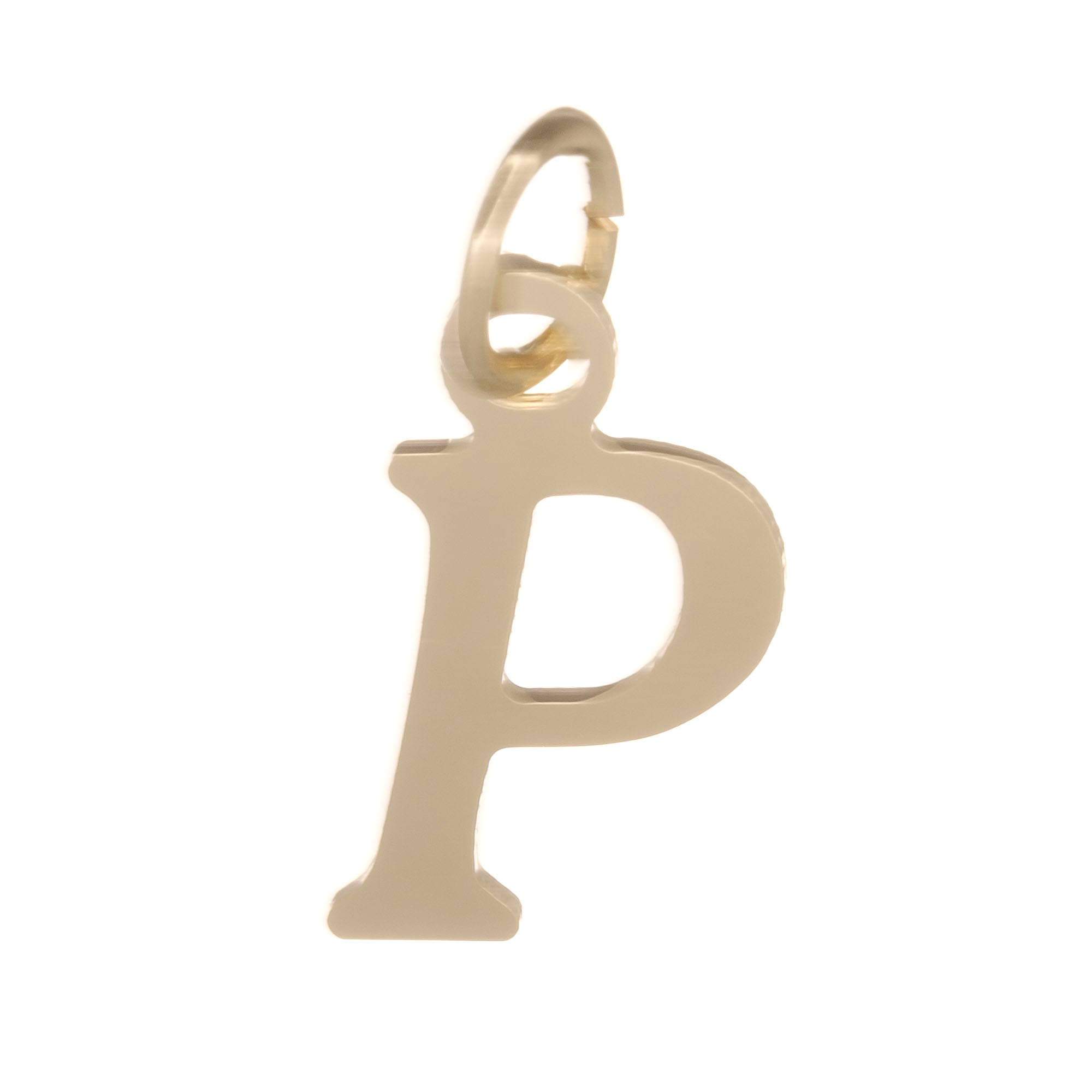 18ct Gold on 925 Sterling Silver Alphabet Initial Charm Pendant - 17mm