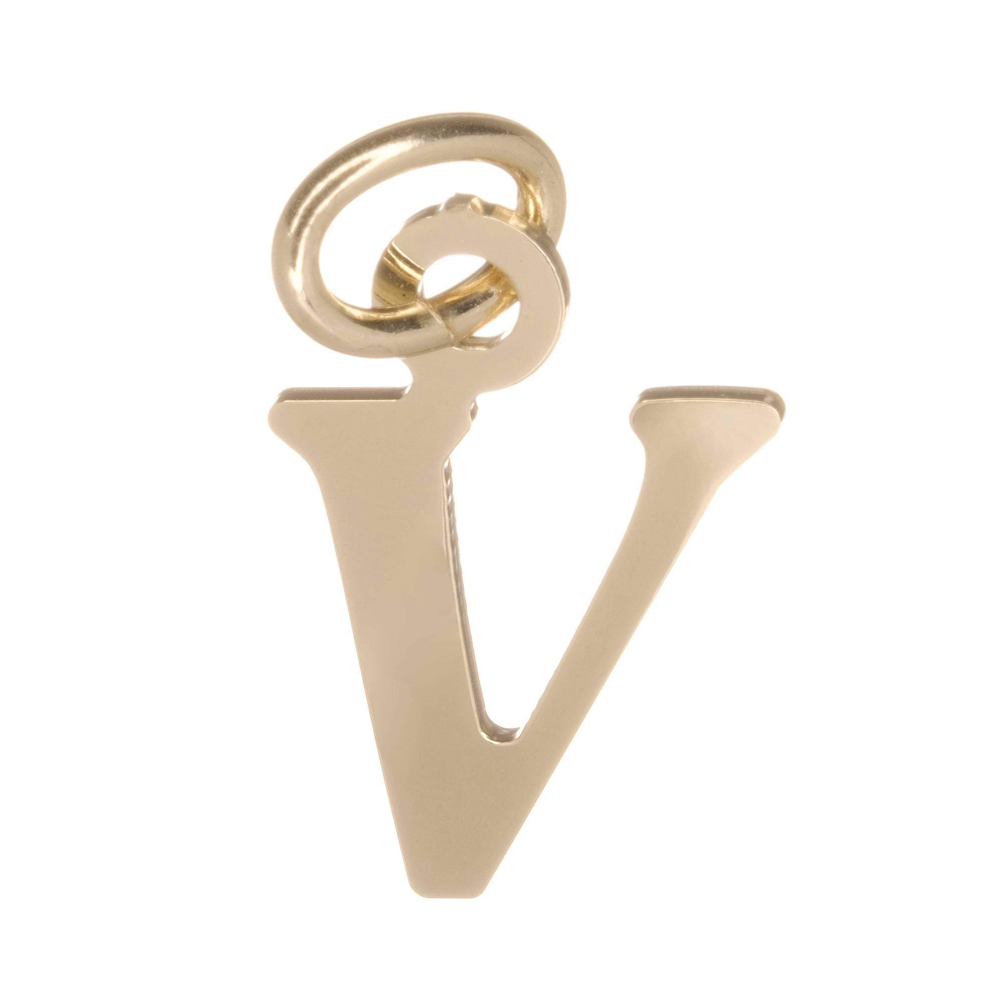 18ct Gold on 925 Sterling Silver Alphabet Initial Charm Pendant - 17mm