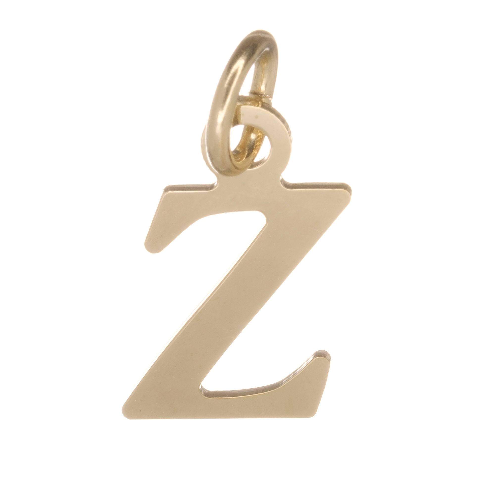 18ct Gold on 925 Sterling Silver Alphabet Initial Charm Pendant - 17mm