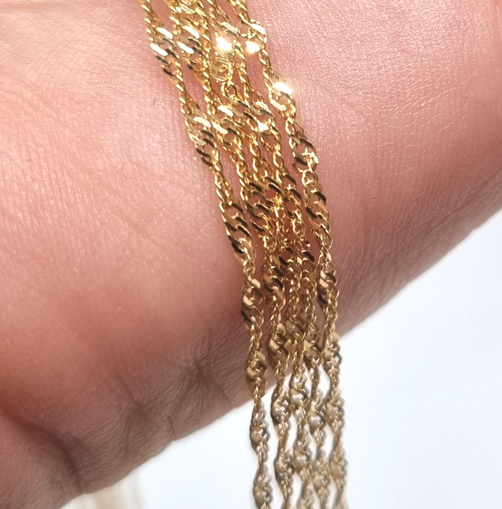 9ct Gold Twisted Singapore Chain