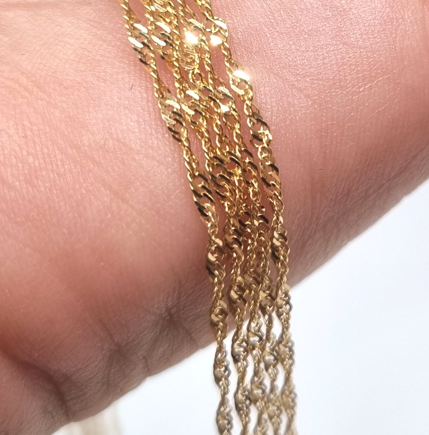 9ct Gold Twisted Singapore Chain