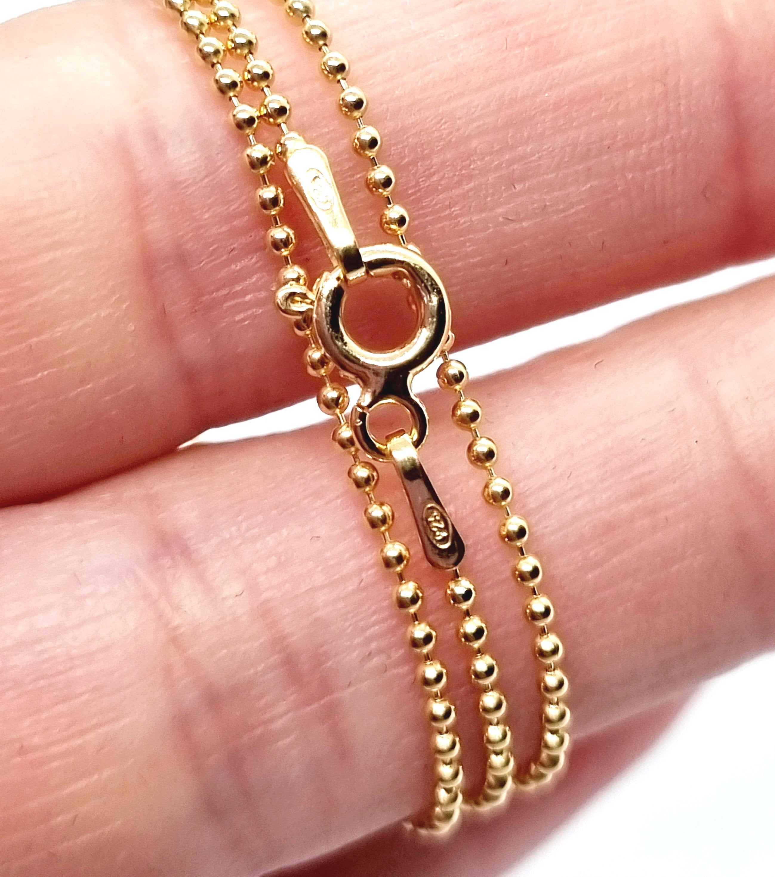 18ct Gold on 925 STS Ball / Bead Chain