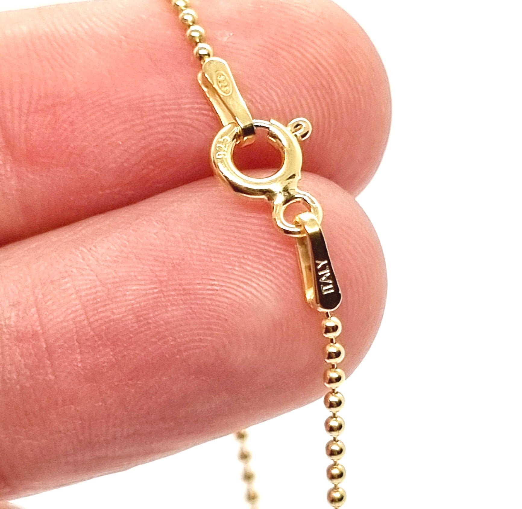 18ct Gold on 925 STS Ball / Bead Chain