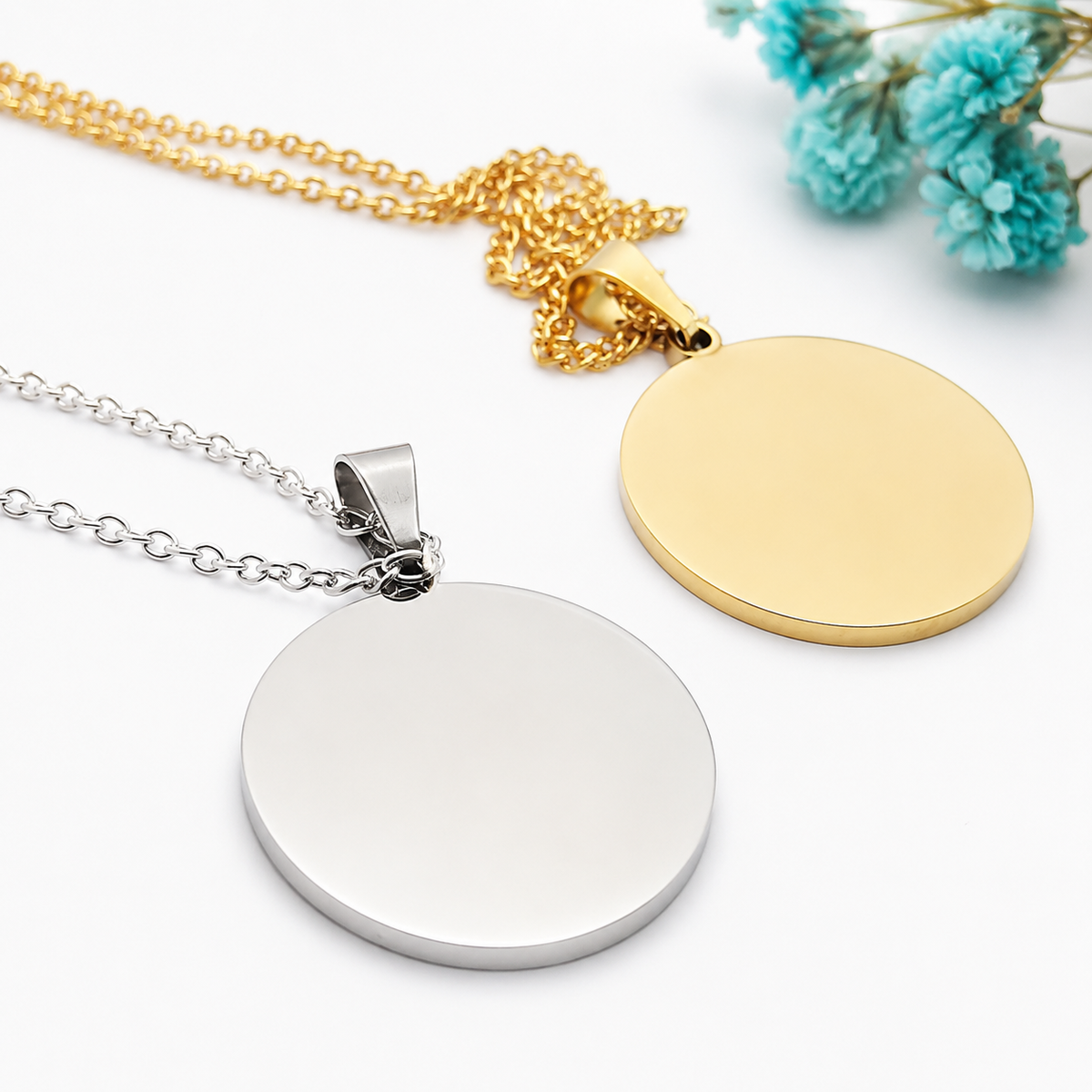 Stainless Steel Personalised Round Pendant